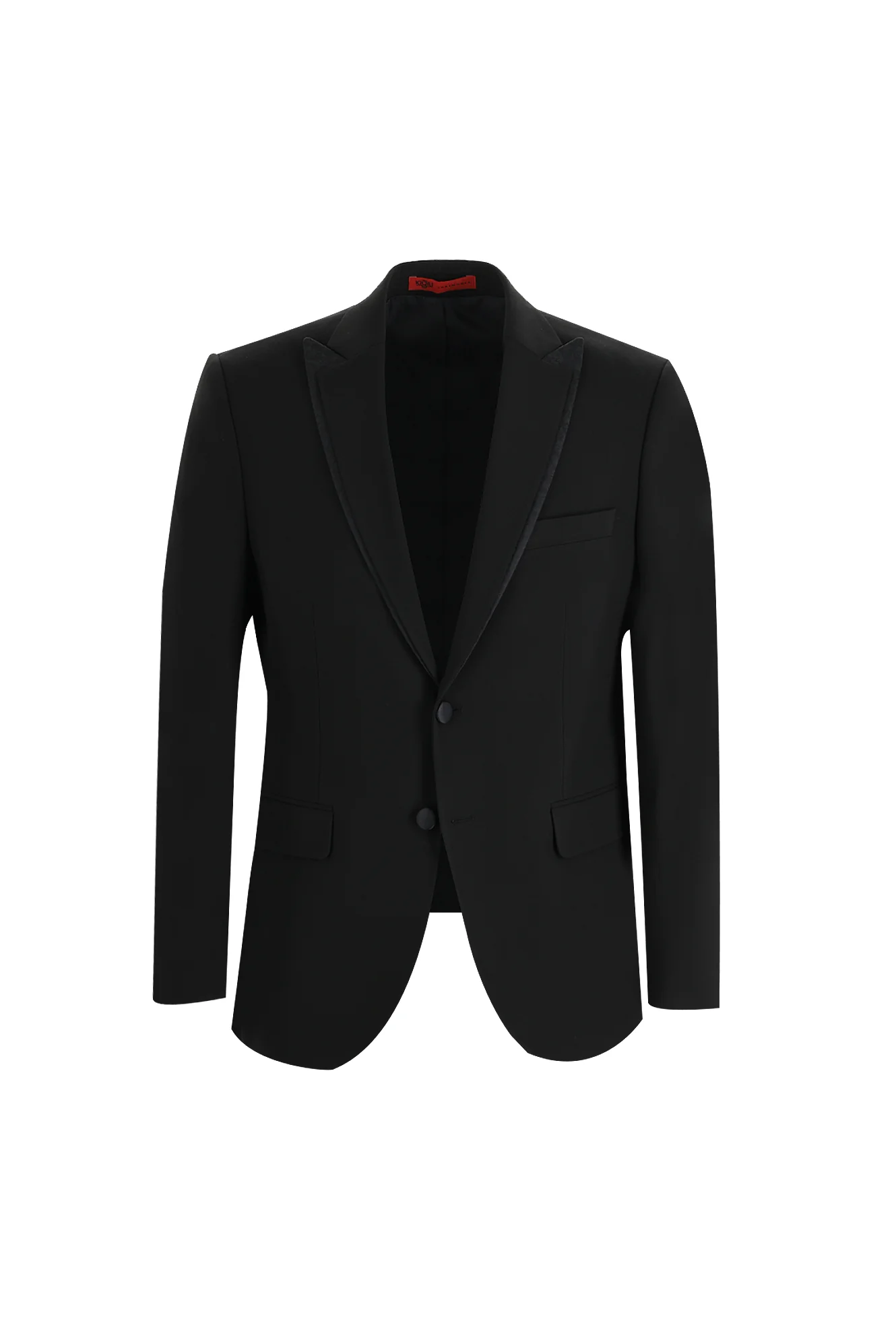 Siyah 7 Drop Slim Fit Dar Kesim Sivri Yaka Smokin & Damatlık - Image 2