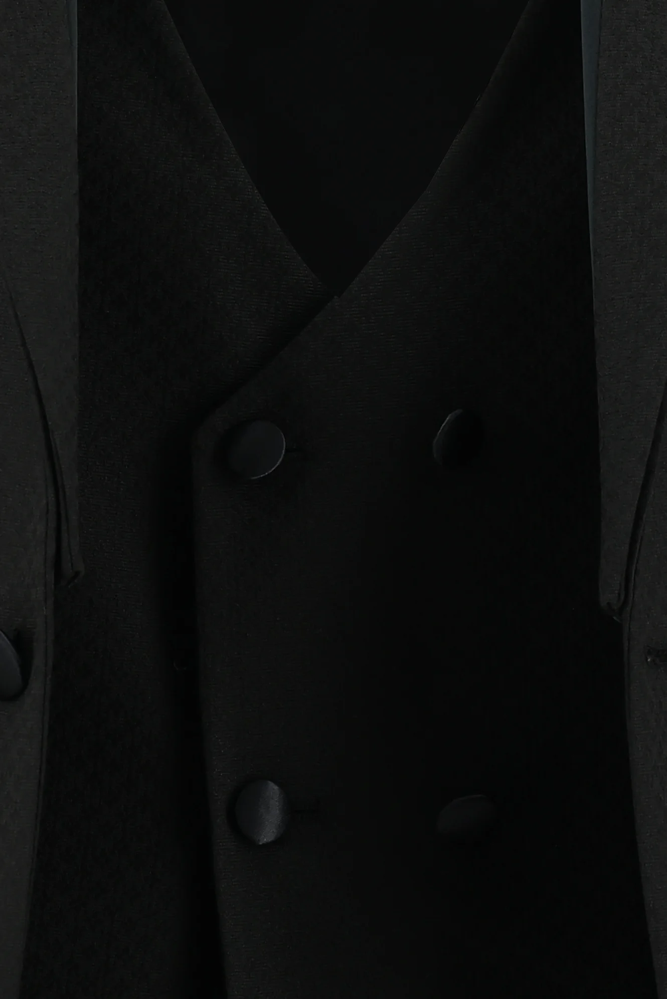 Siyah 7 Drop Slim Fit Dar Kesim Sivri Yaka Yelekli Smokin & Damatlık - Image 6