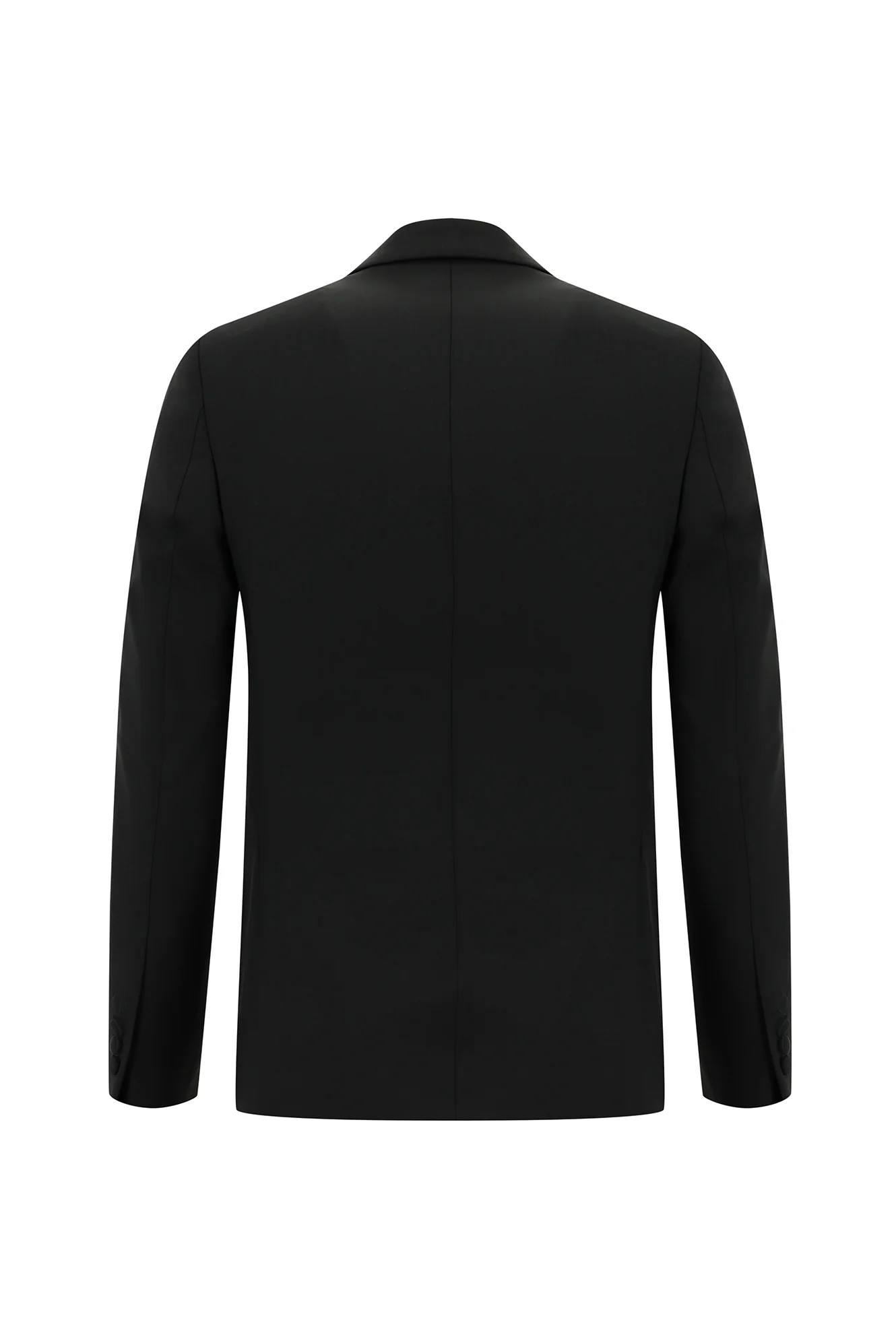 Siyah 7 Drop Slim Fit Dar Kesim Sivri Yaka Yelekli Yünlü Smokin & Damatlık - Image 3