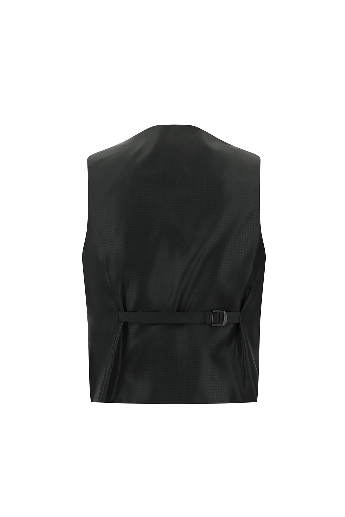Siyah 7 Drop Slim Fit Dar Kesim Sivri Yaka Yelekli Yünlü Smokin & Damatlık - Image 5