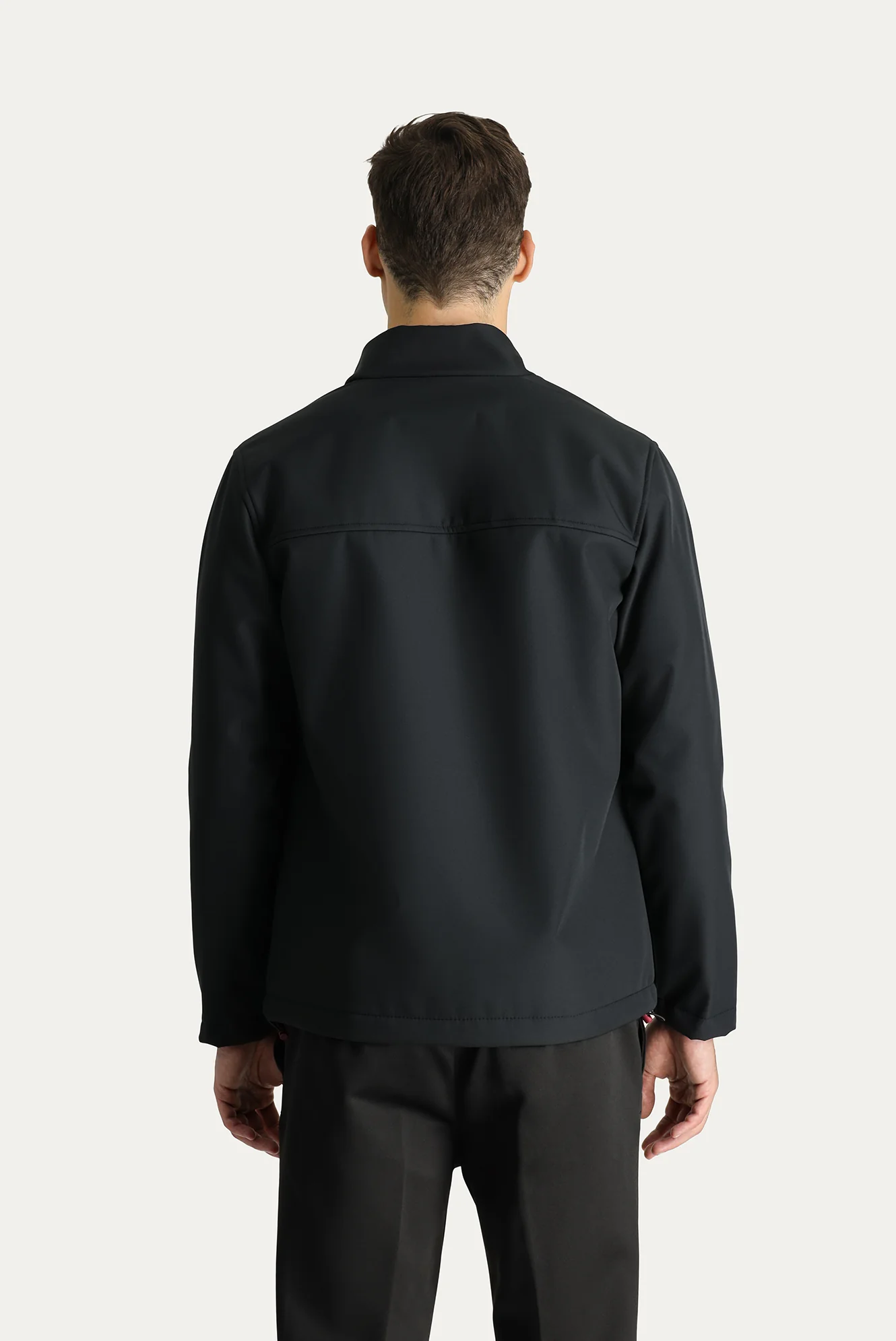 Siyah Slim Fit Dar Kesim Softshell Spor Mont - Image 4