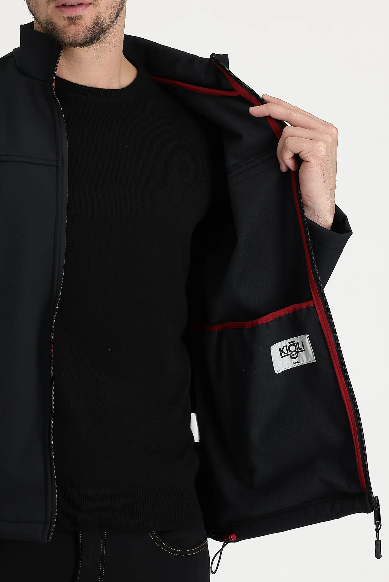 Siyah Slim Fit Dar Kesim Spor Mont - Image 4