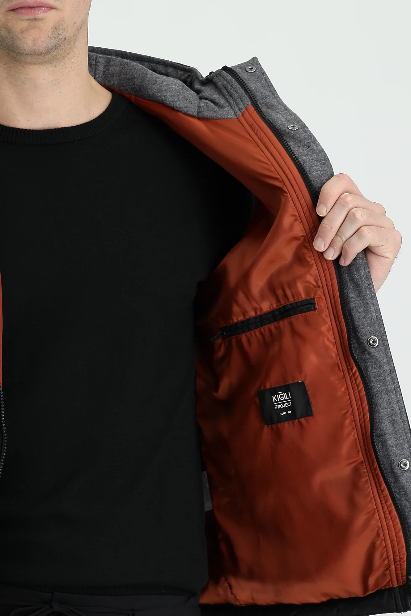 Siyah Slim Fit Dar Kesim Spor Şişme Yelek - Image 5