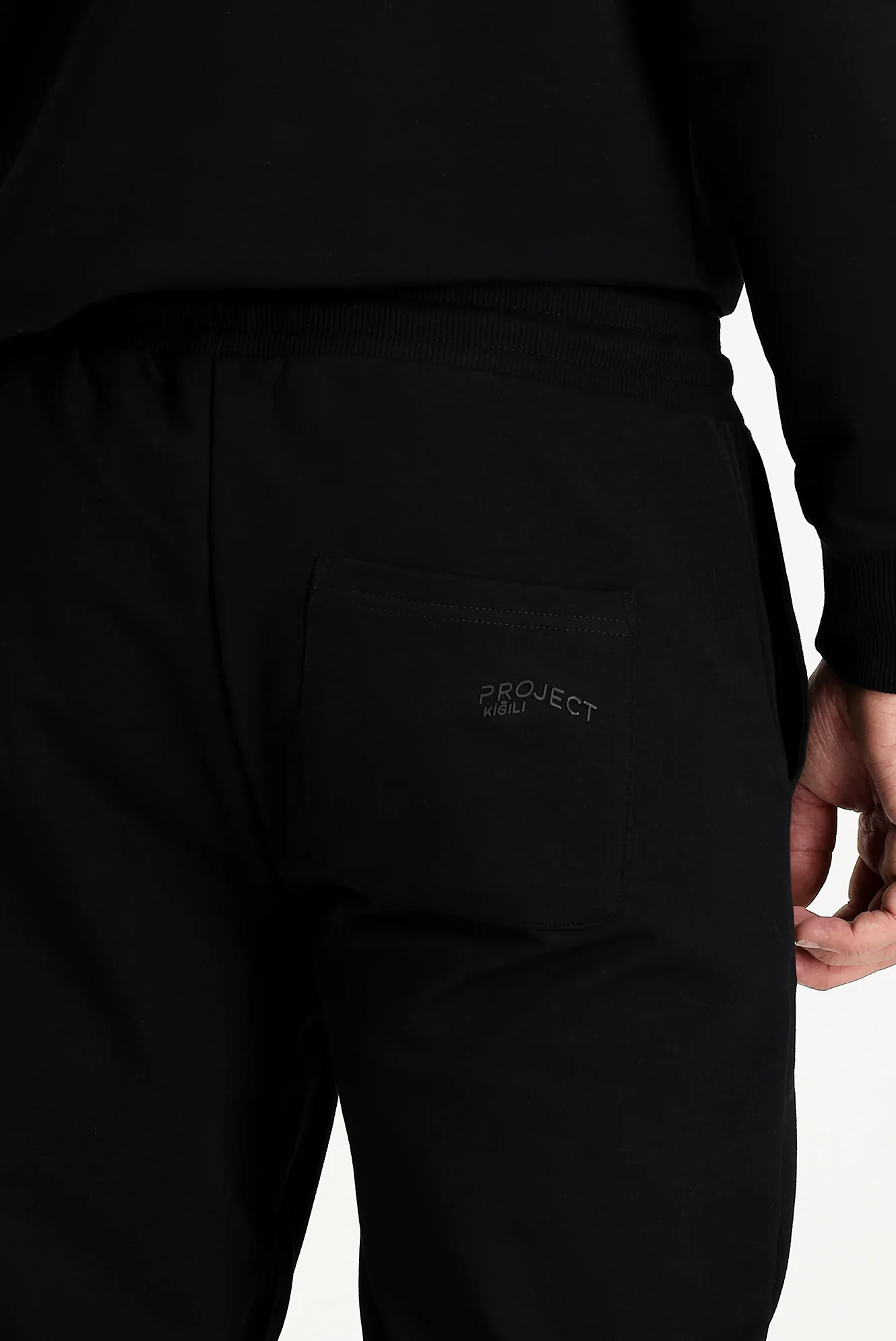 Siyah Slim Fit Dar Kesim Sweatpant / Eşofman Altı - Image 4