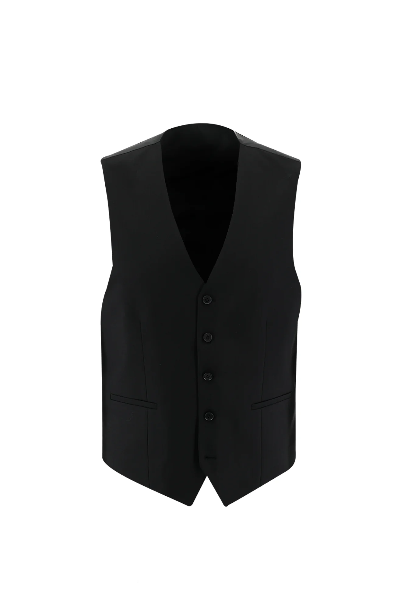 Siyah 7 Drop Slim Fit Dar Kesim Yelekli Takım Elbise - Image 4