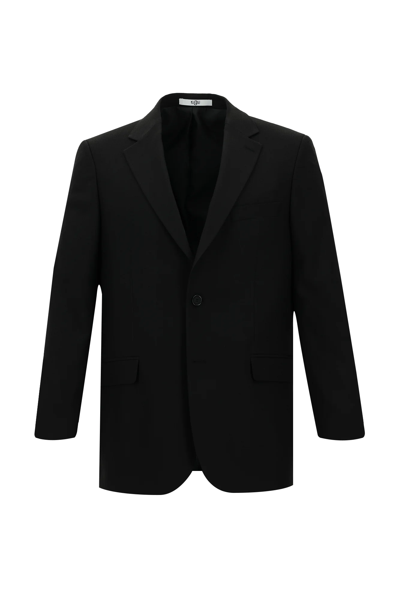 Siyah 7 Drop Slim Fit Dar Kesim Yünlü Klasik Desenli Ceket