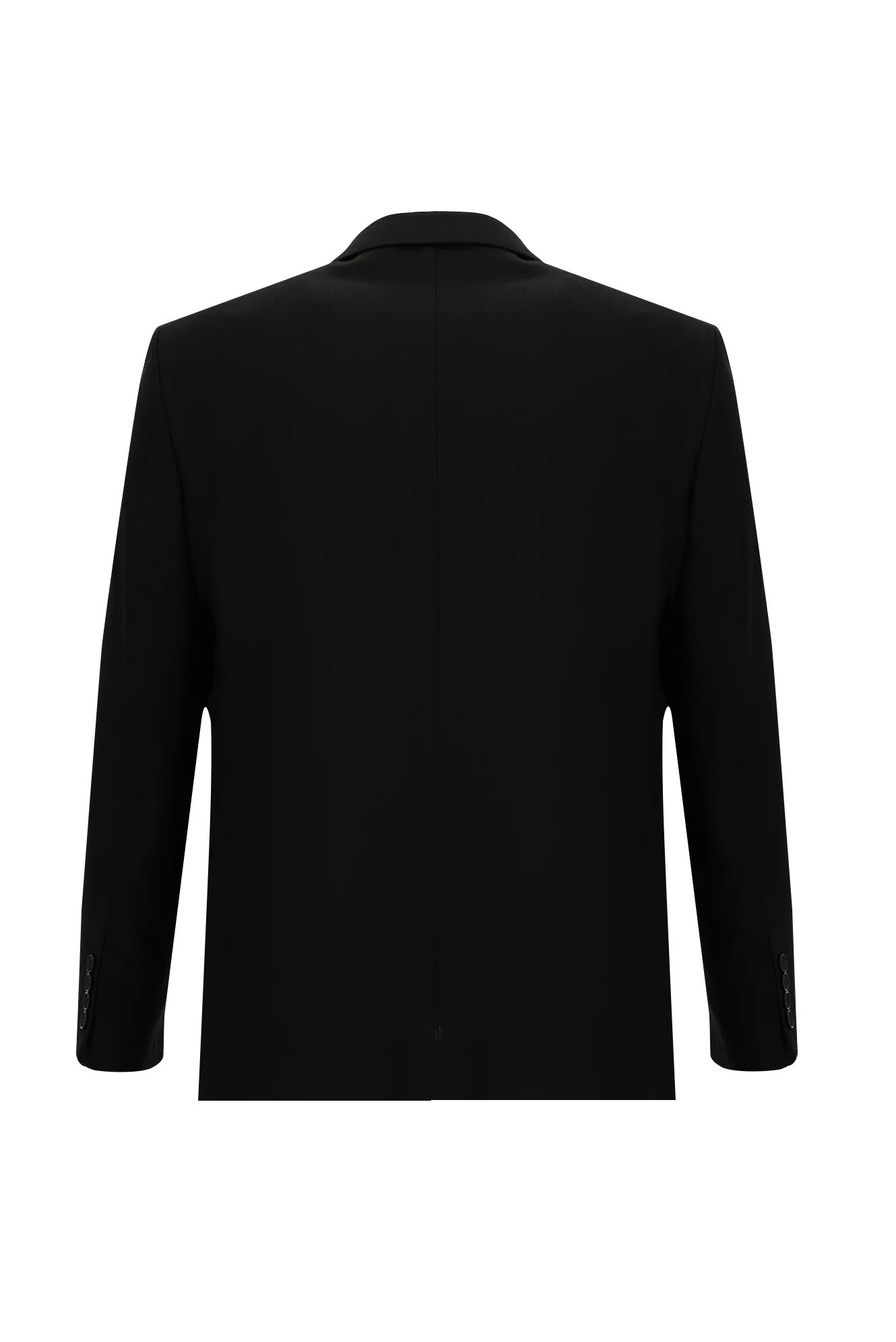 Siyah 7 Drop Slim Fit Dar Kesim Yünlü Klasik Desenli Ceket - Image 2