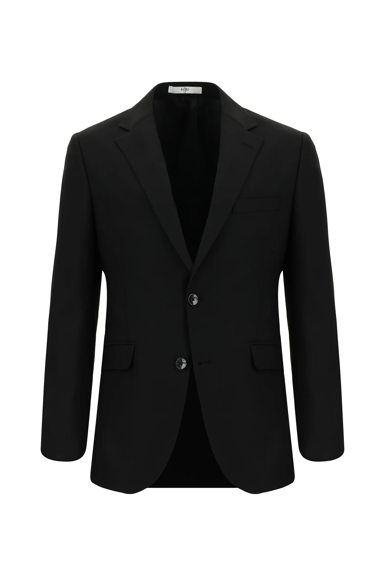 Siyah 7 Drop Slim Fit Dar Kesim Yünlü Desenli Takım Elbise - Image 2