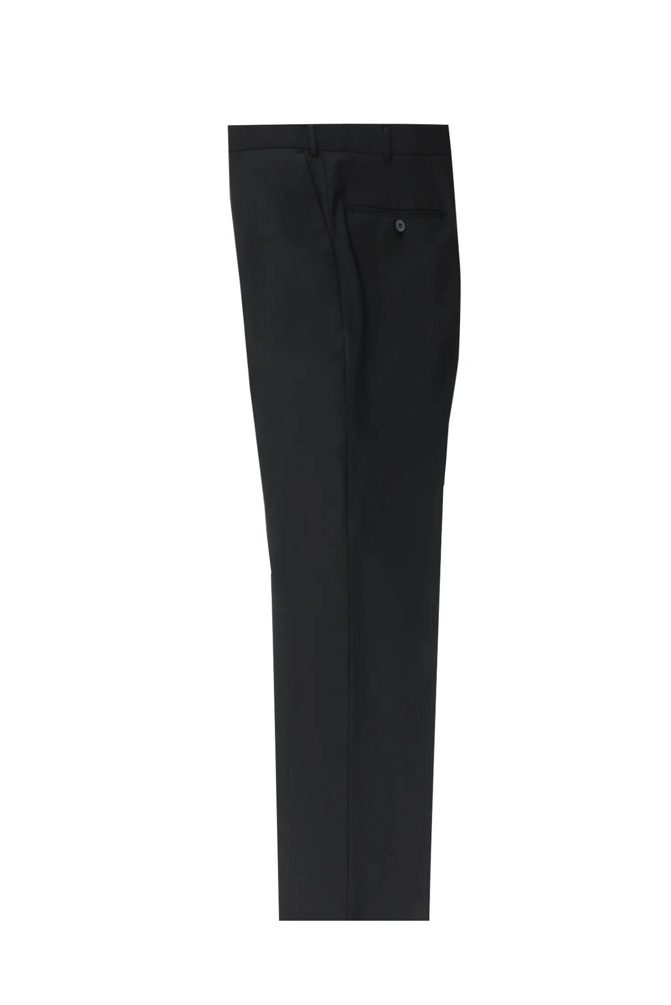 Siyah 7 Drop Slim Fit Dar Kesim Yünlü Klasik Kumaş Pantolon