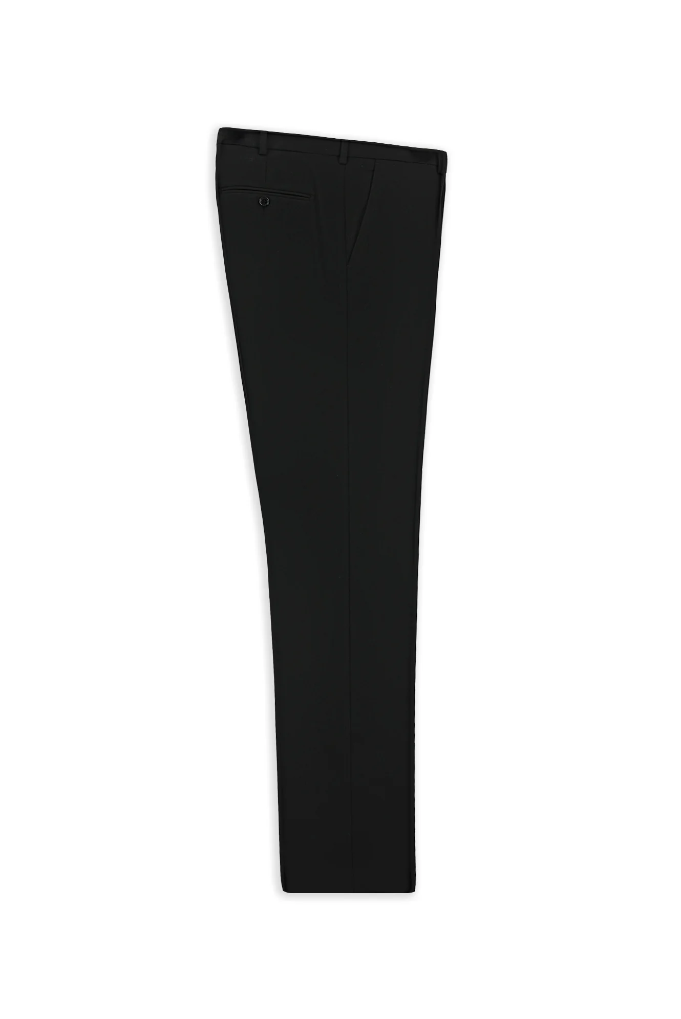 Siyah 7 Drop Slim Fit Dar Kesim Yünlü Klasik Kumaş Pantolon - Image 7