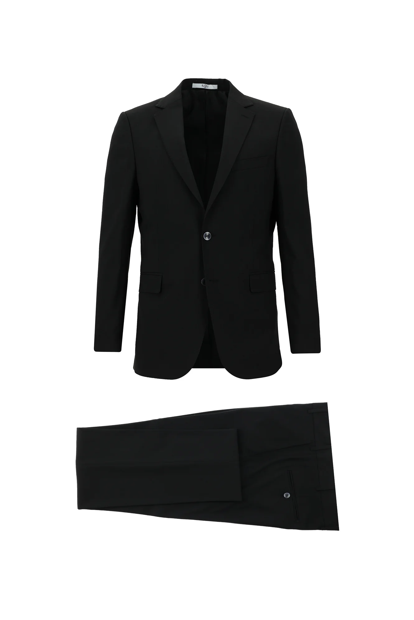 Siyah 7 Drop Slim Fit Dar Kesim Yünlü Takım Elbise