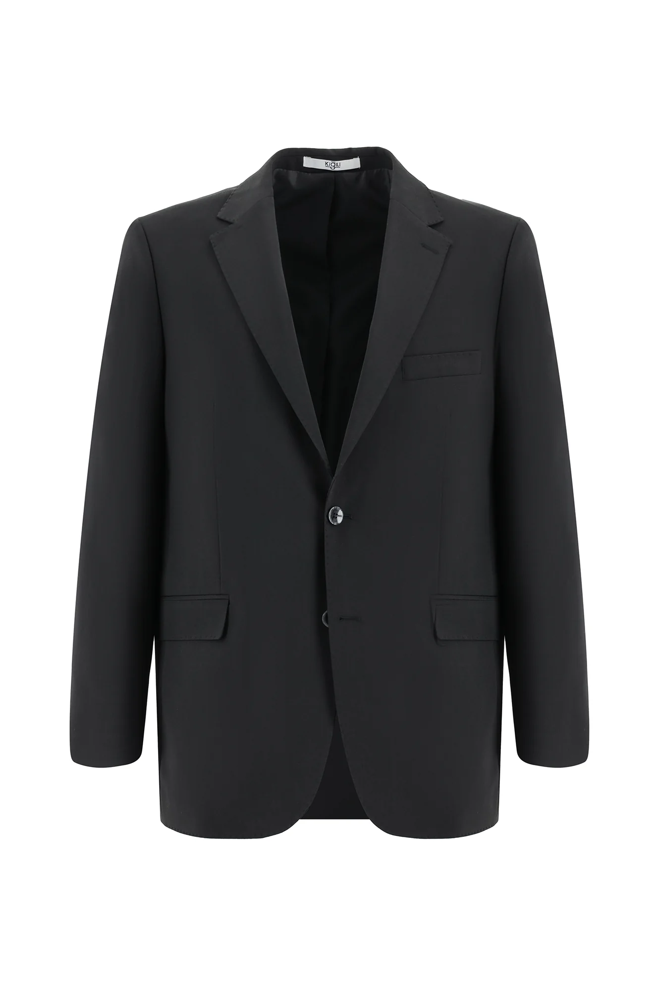 Siyah 7 Drop Slim Fit Dar Kesim Yünlü Takım Elbise - Image 2