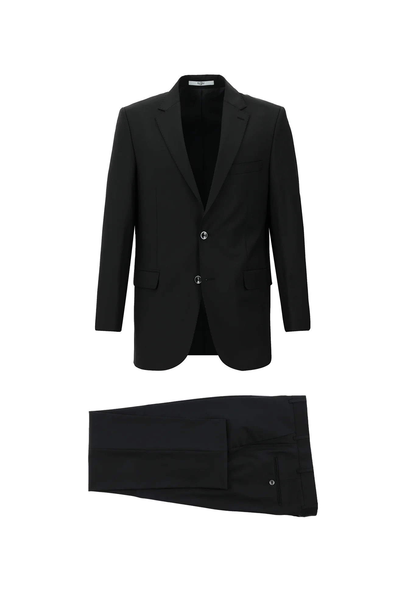 Siyah 7 Drop Slim Fit Dar Kesim Yünlü Takım Elbise