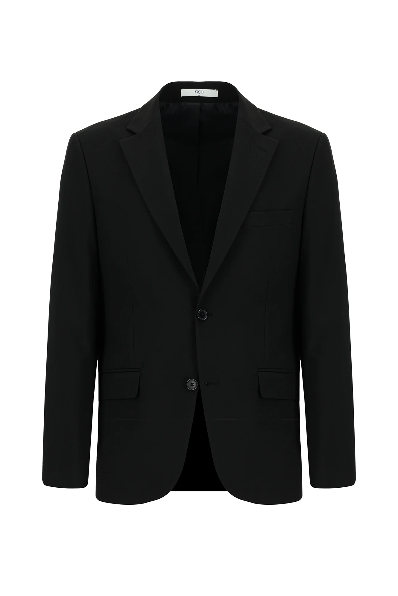 Siyah 7 Drop Slim Fit Dar Kesim Yünlü Takım Elbise - Image 2