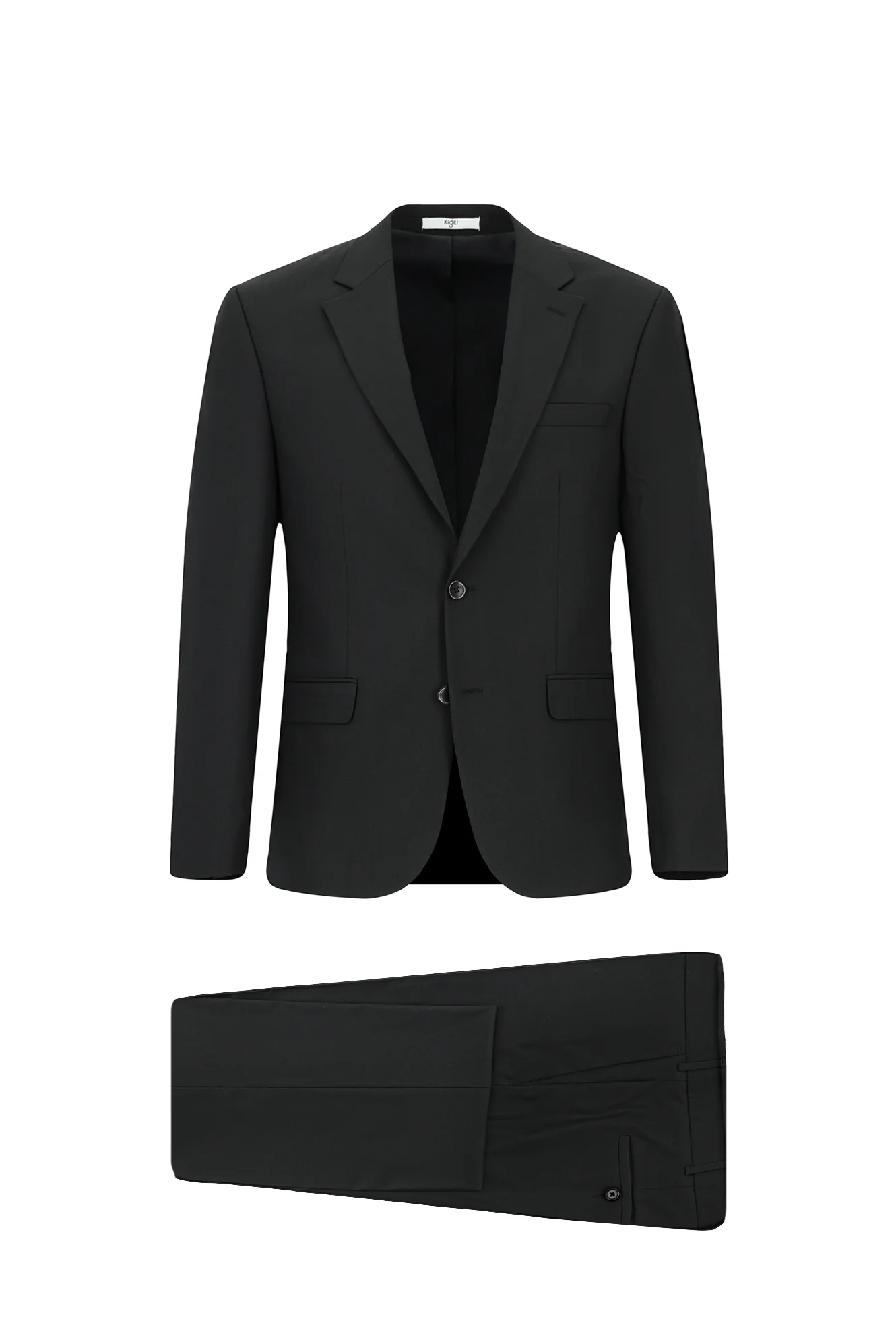 Siyah 7 Drop Slim Fit Dar Kesim Yünlü Takım Elbise