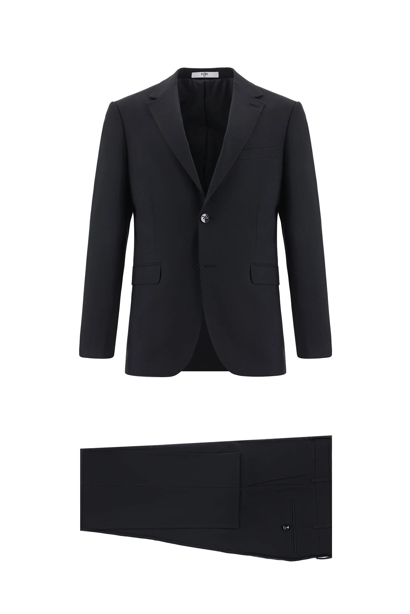 Siyah 7 Drop Slim Fit Dar Kesim Yünlü Takım Elbise