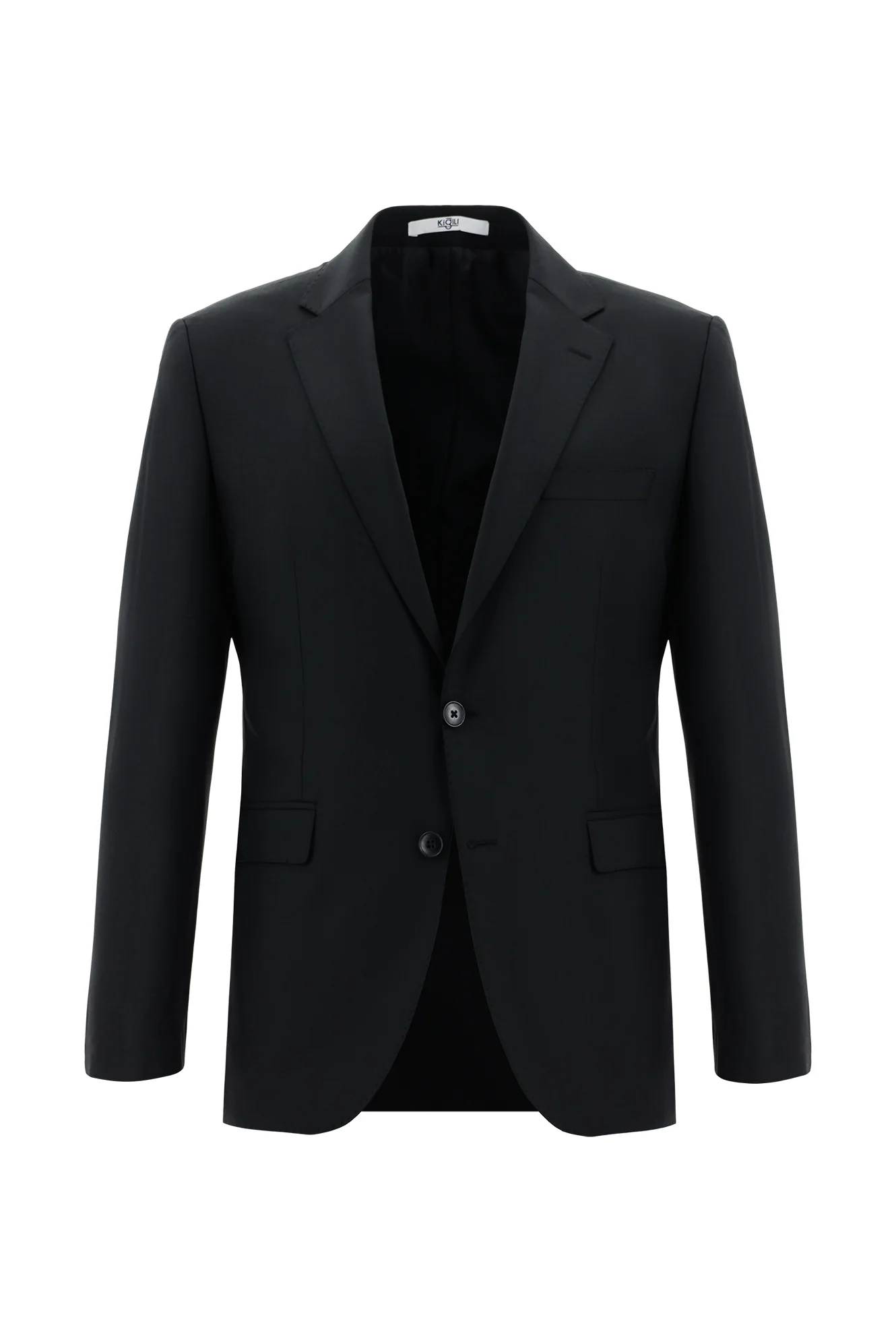 Siyah 7 Drop Slim Fit Dar Kesim Yünlü Takım Elbise - Image 2