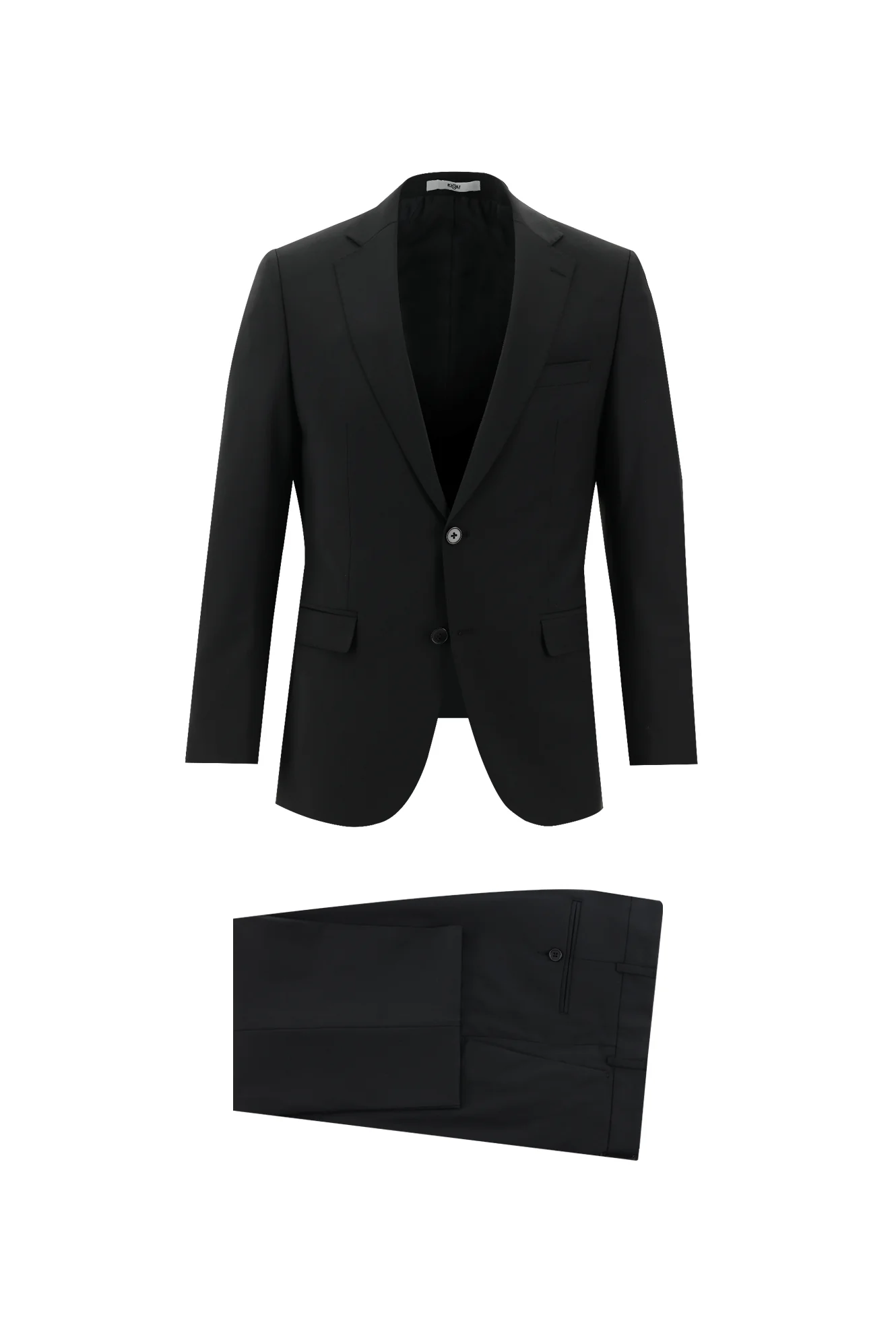 Siyah 7 Drop Slim Fit Dar Kesim Yünlü Takım Elbise