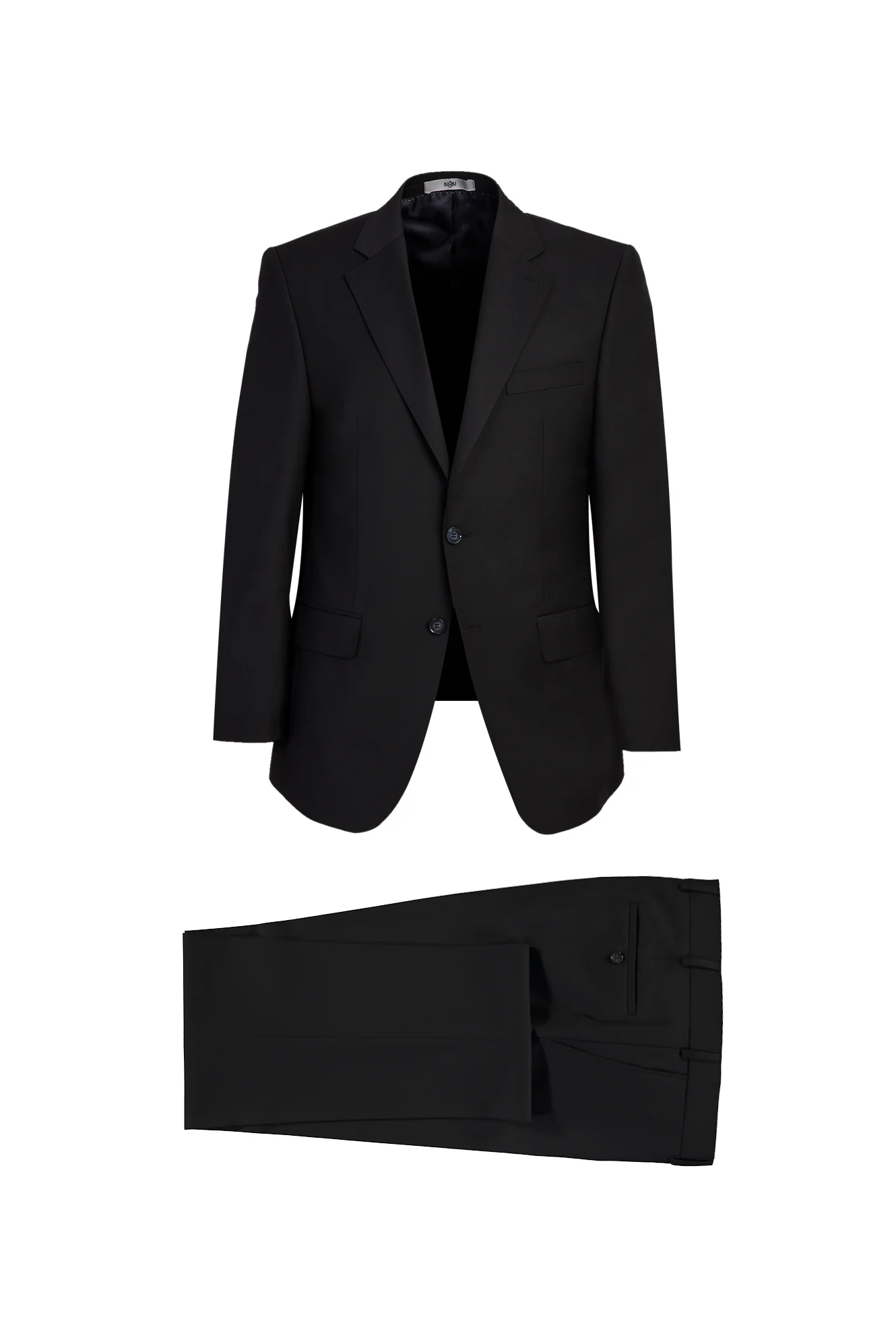 Siyah 7 Drop Slim Fit Dar Kesim Yünlü Takım Elbise