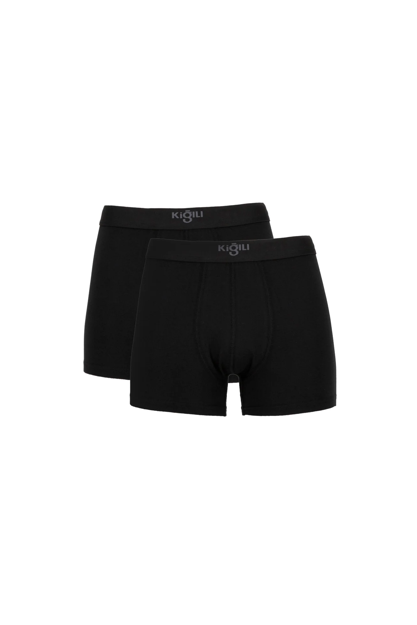 Siyah 2'li Düz Modal Karışımlı Pamuklu Boxer Seti