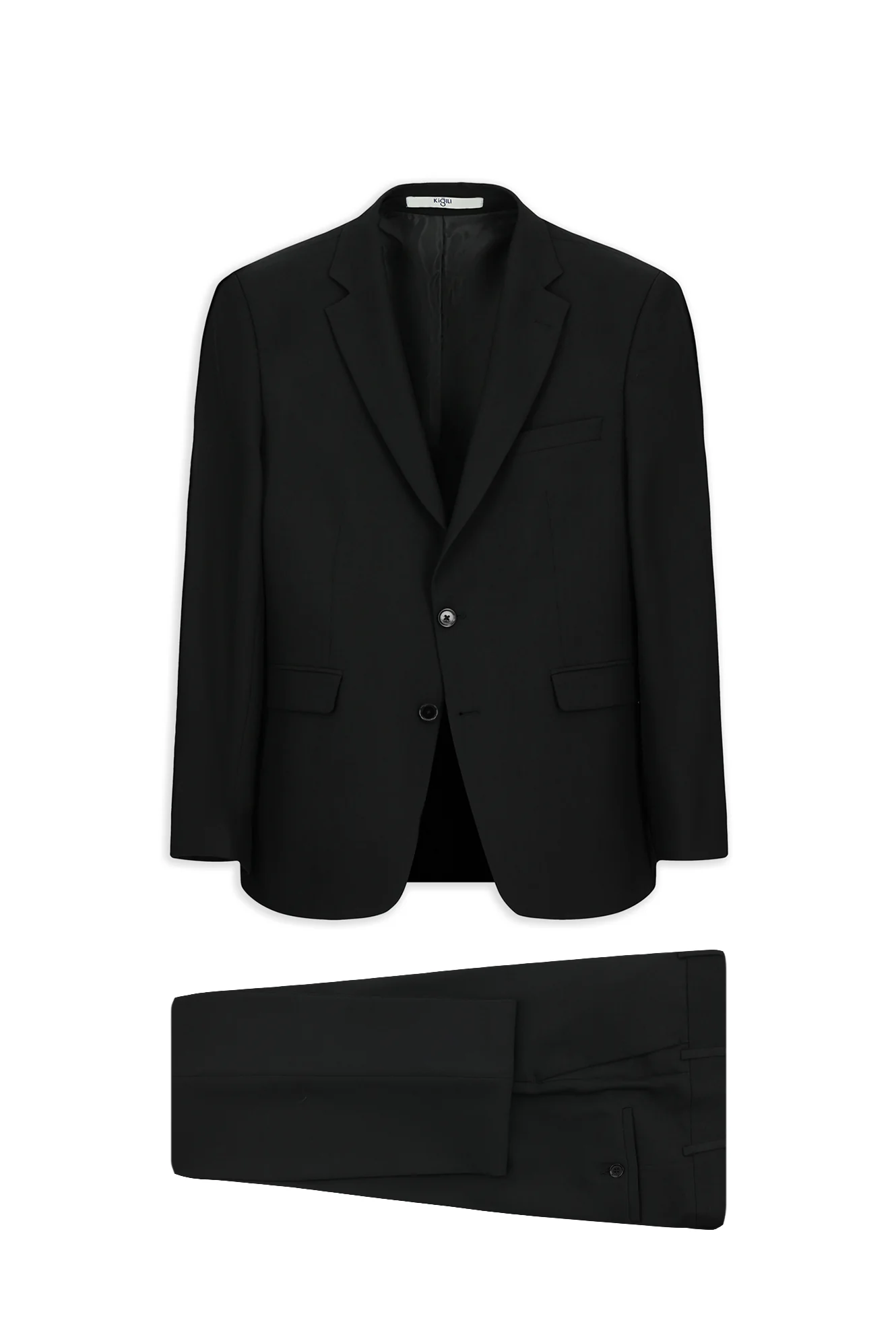 Siyah 7 Drop Slim Fit Dar Kesim Desenli Takım Elbise