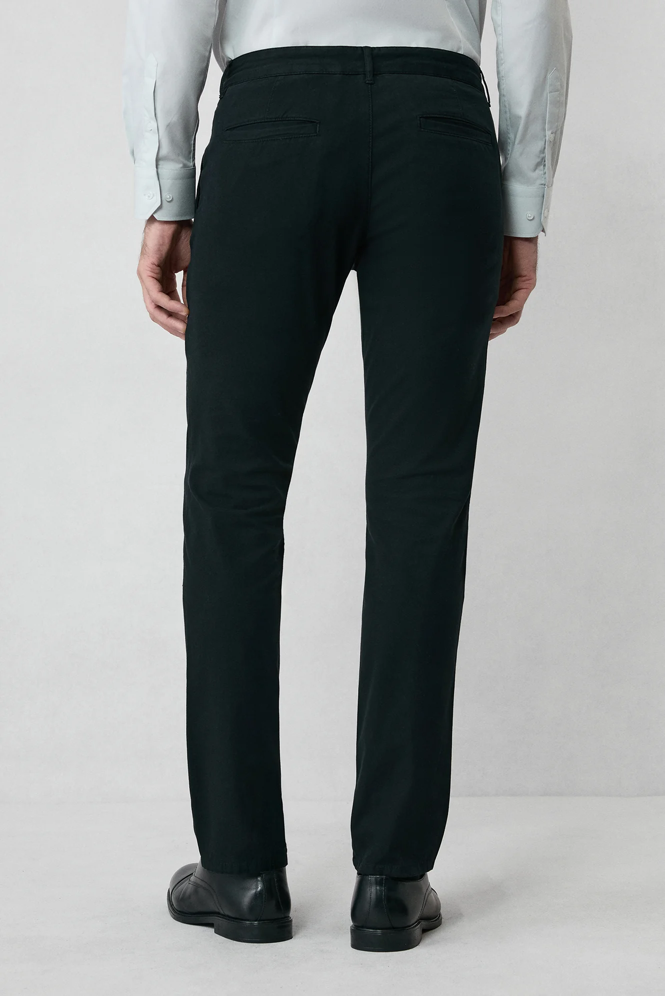 Siyah 7 Drop Slim Fit Dar Kesim Yan Cepli Likralı Kanvas / Chino Pantolon - Image 5