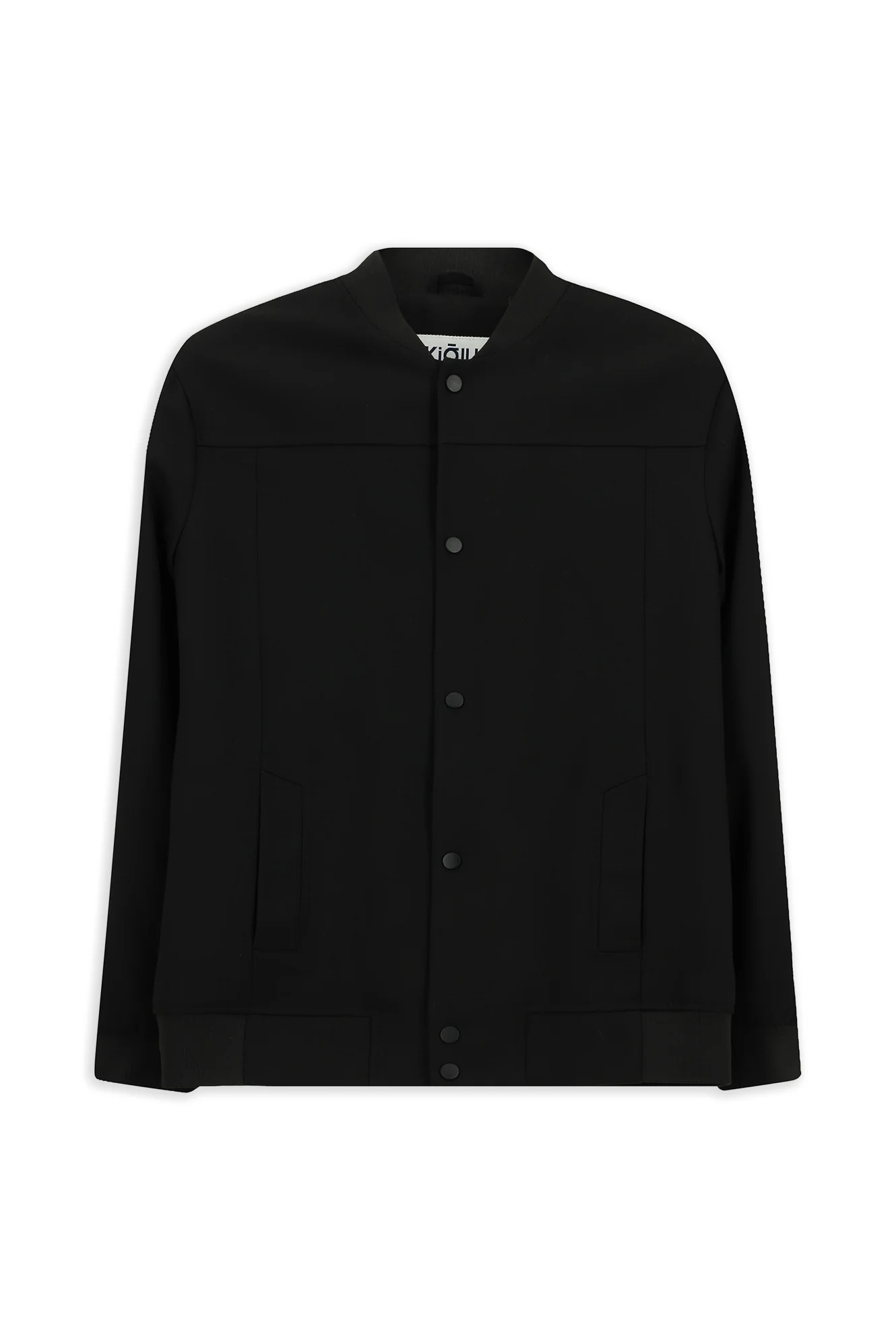 Siyah Slim Fit Dar Kesim Likralı Çıtçıtlı Cepli Bomber Ceket Mont - Image 6