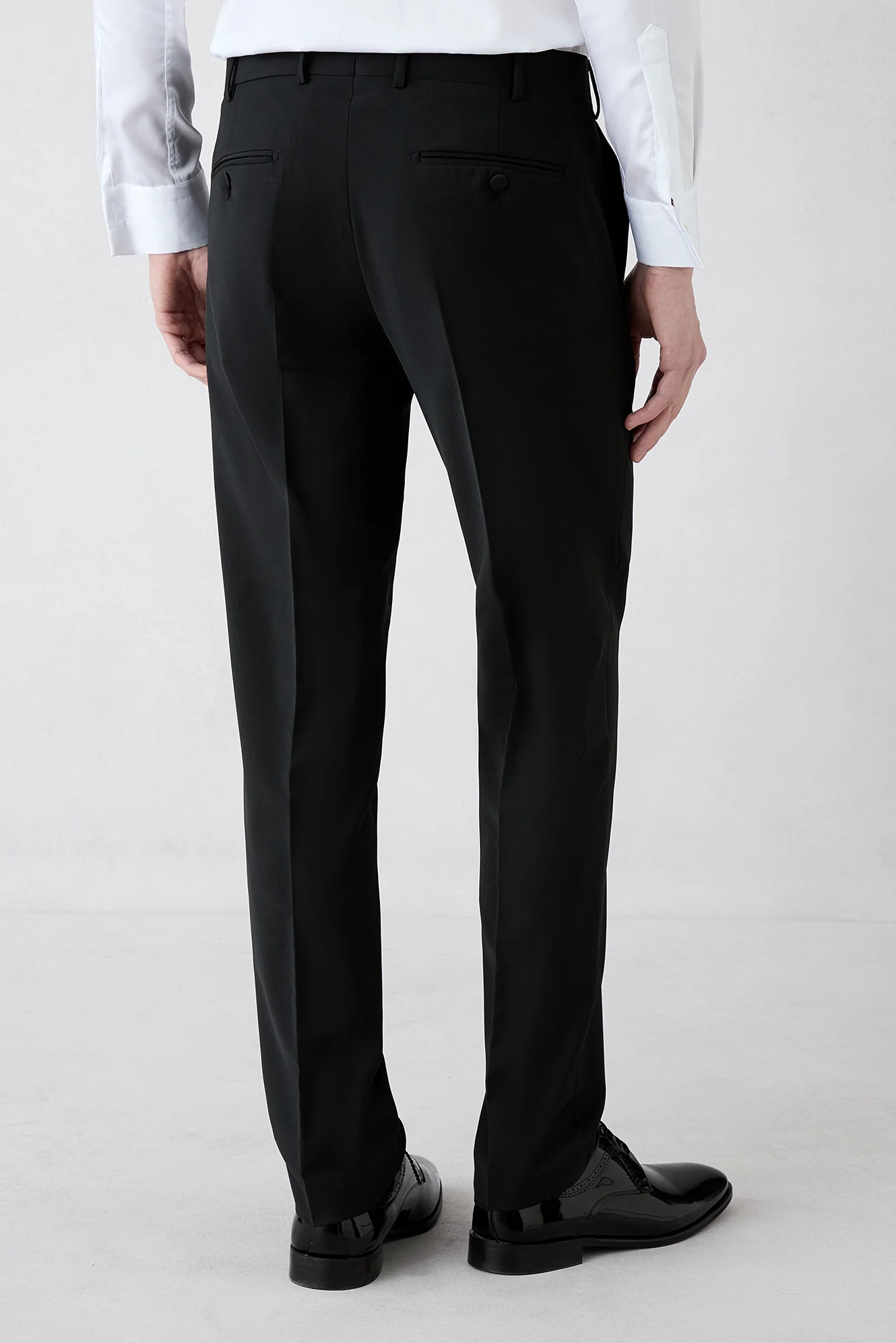 Siyah 7 Drop Slim Fit Dar Kesim Şal Yaka Yünlü Smokin & Damatlık - Image 6
