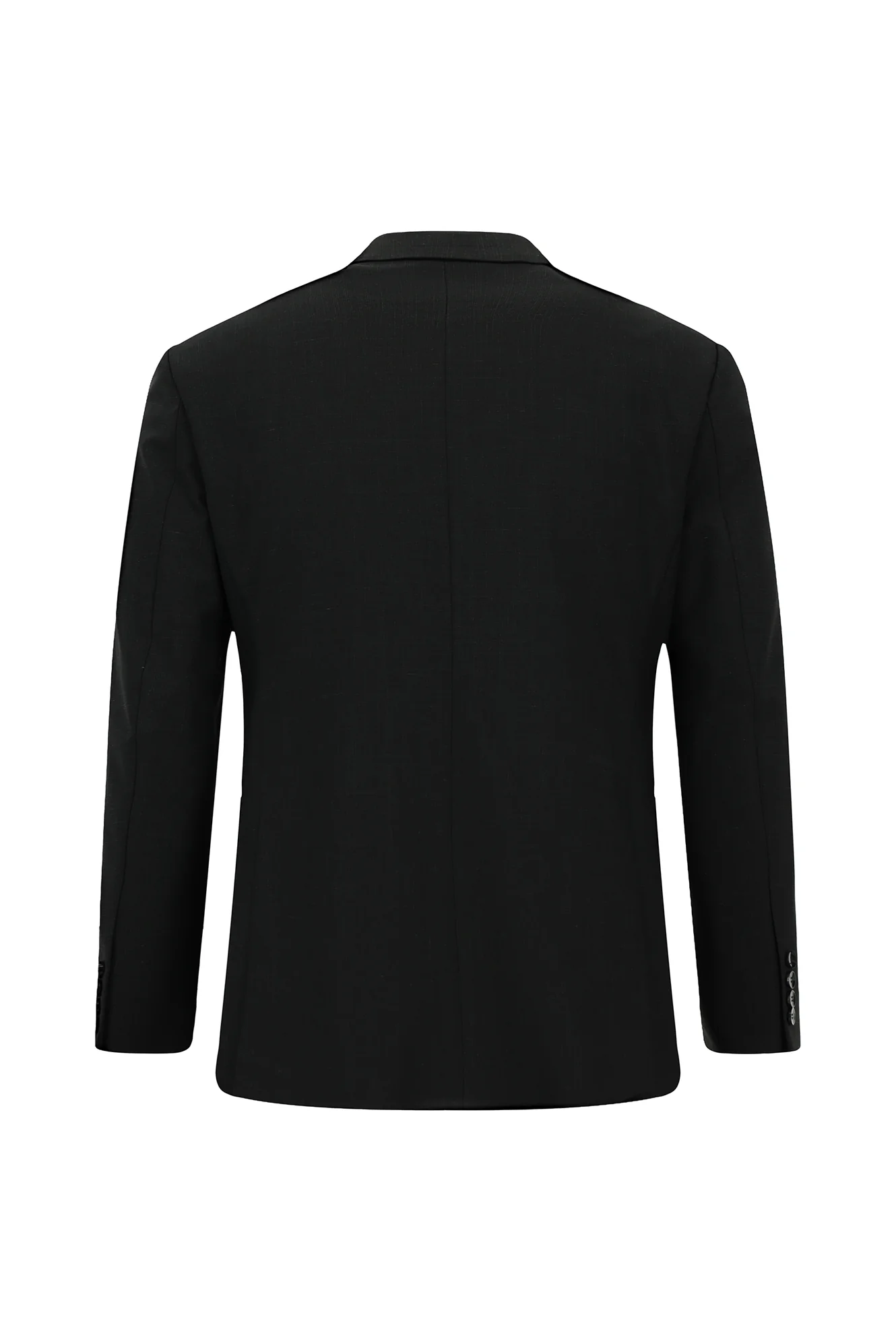 Siyah 7 Drop Slim Fit Dar Kesim Yünlü Desenli Takım Elbise - Image 3