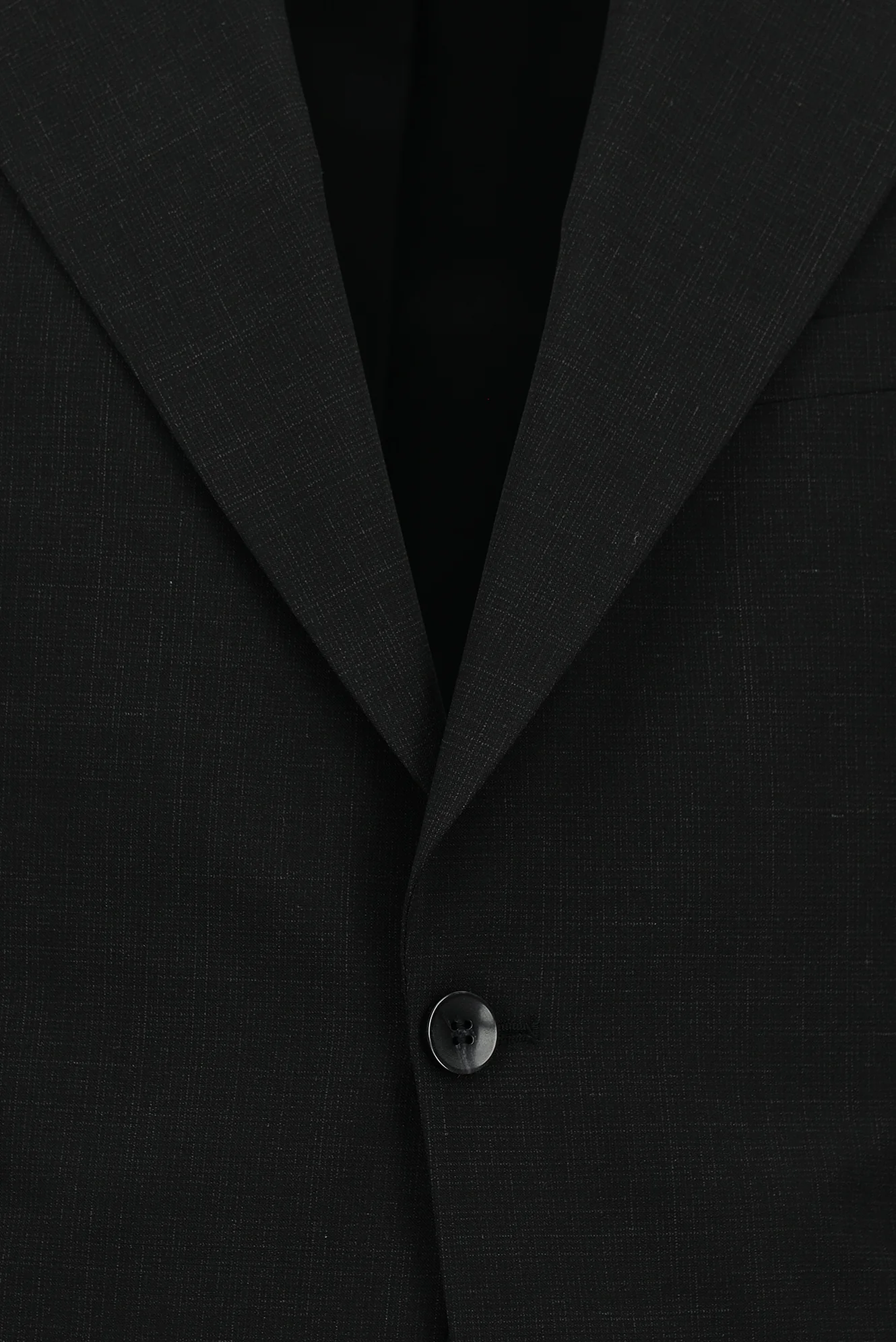 Siyah 7 Drop Slim Fit Dar Kesim Yünlü Desenli Takım Elbise - Image 4