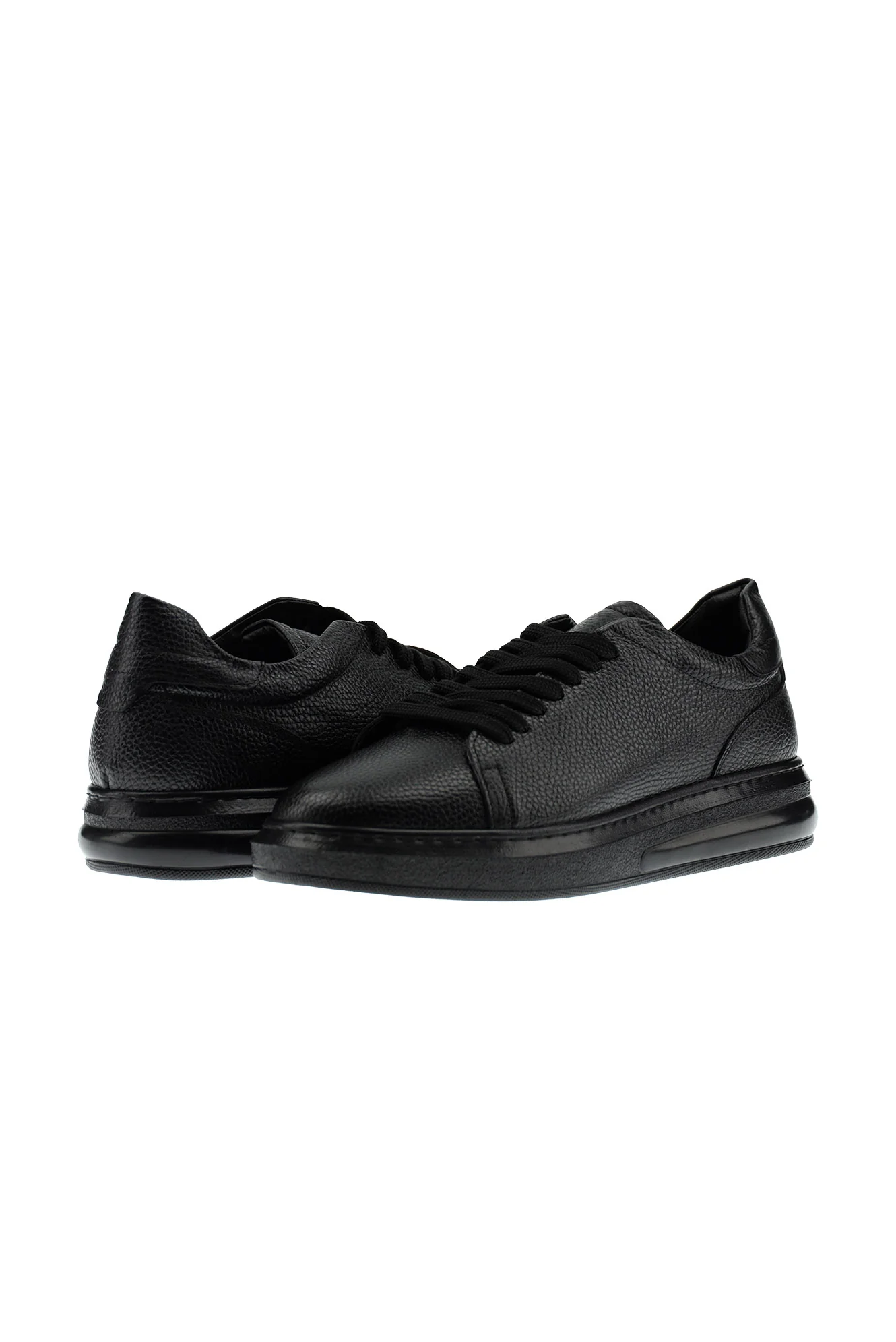 Siyah 4 Mevsim Sneaker Deri Ayakkabı