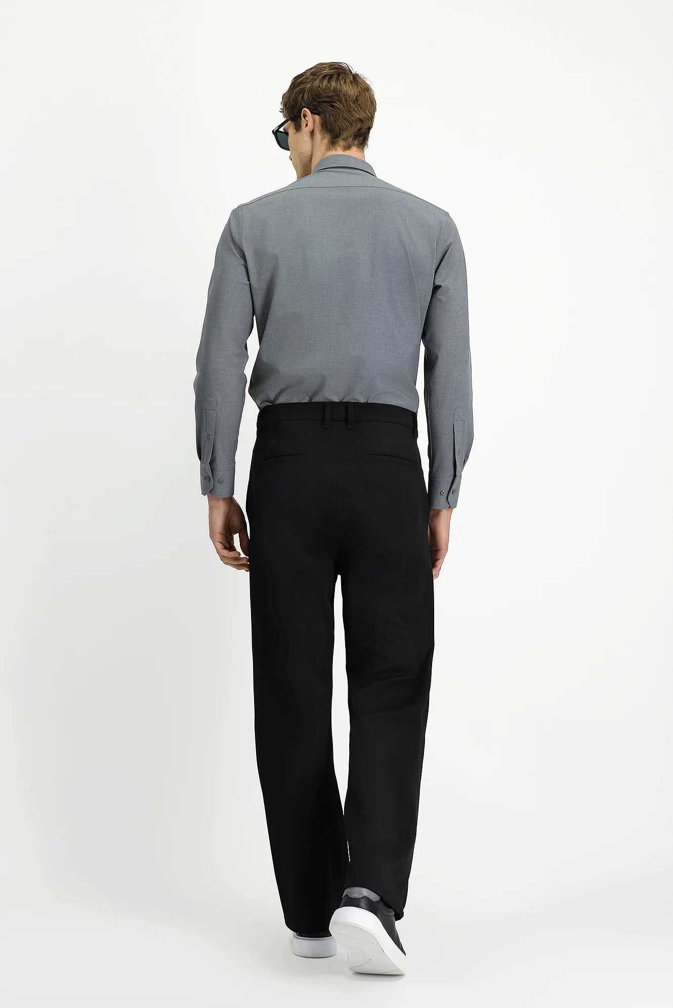 Siyah Slim Fit Dar Kesim Likralı Kanvas / Chino Pantolon - Image 4