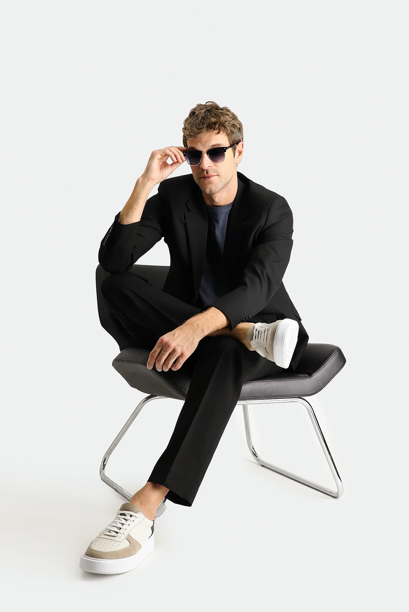 Siyah 7 Drop Slim Fit Dar Kesim Süper Esnek Takım Elbise - Image 2