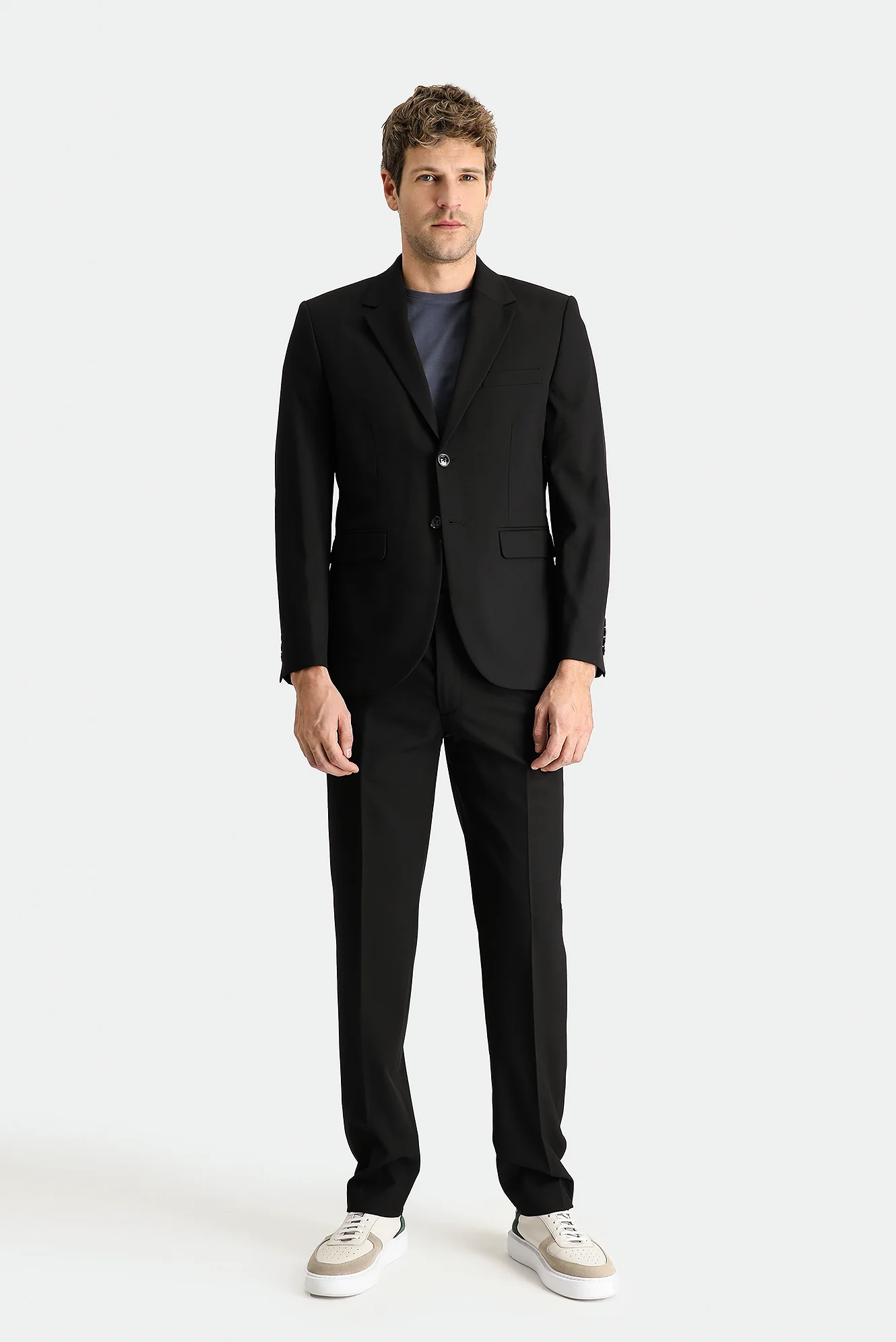 Siyah 7 Drop Slim Fit Dar Kesim Süper Esnek Takım Elbise - Image 4