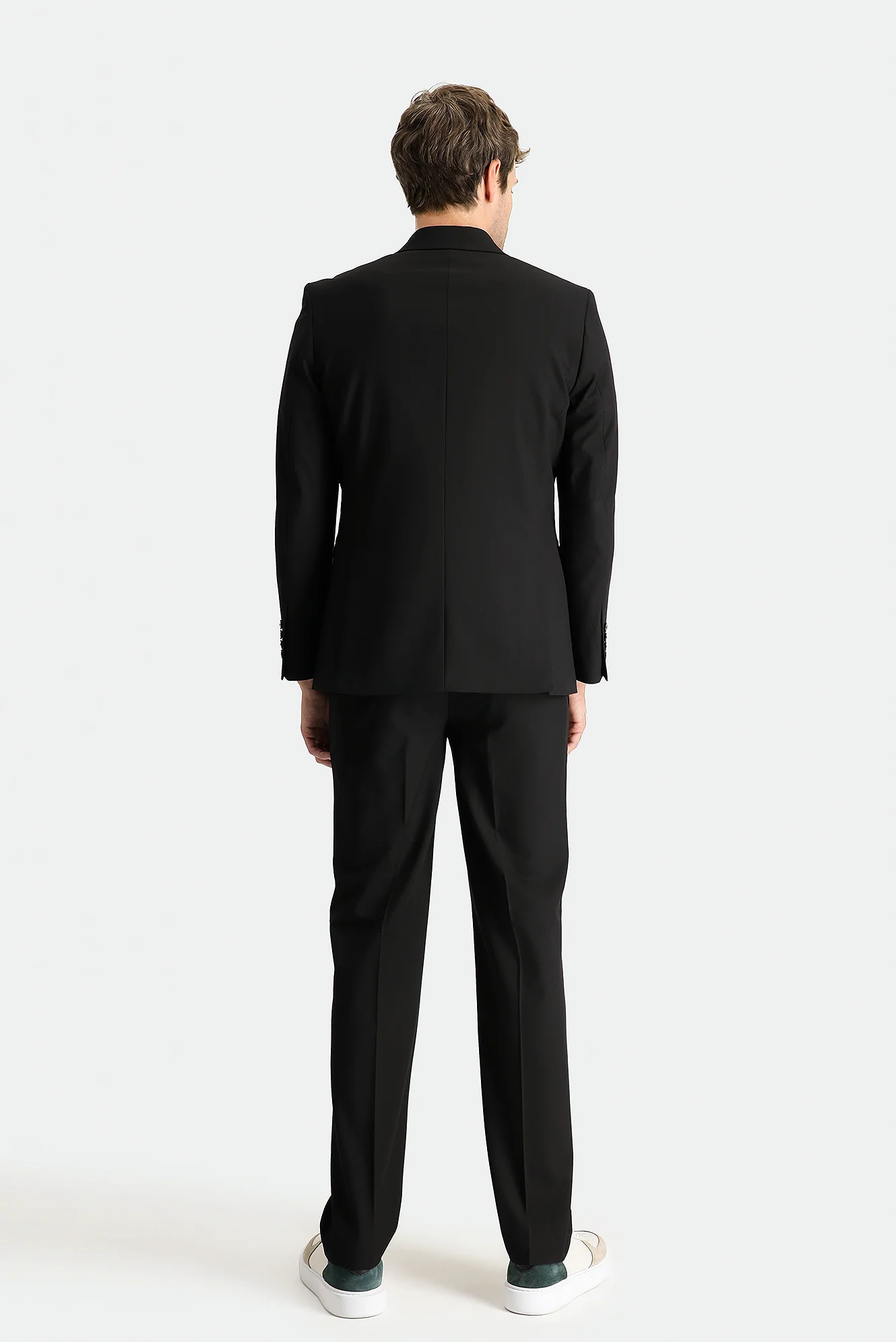 Siyah 7 Drop Slim Fit Dar Kesim Süper Esnek Takım Elbise - Image 5