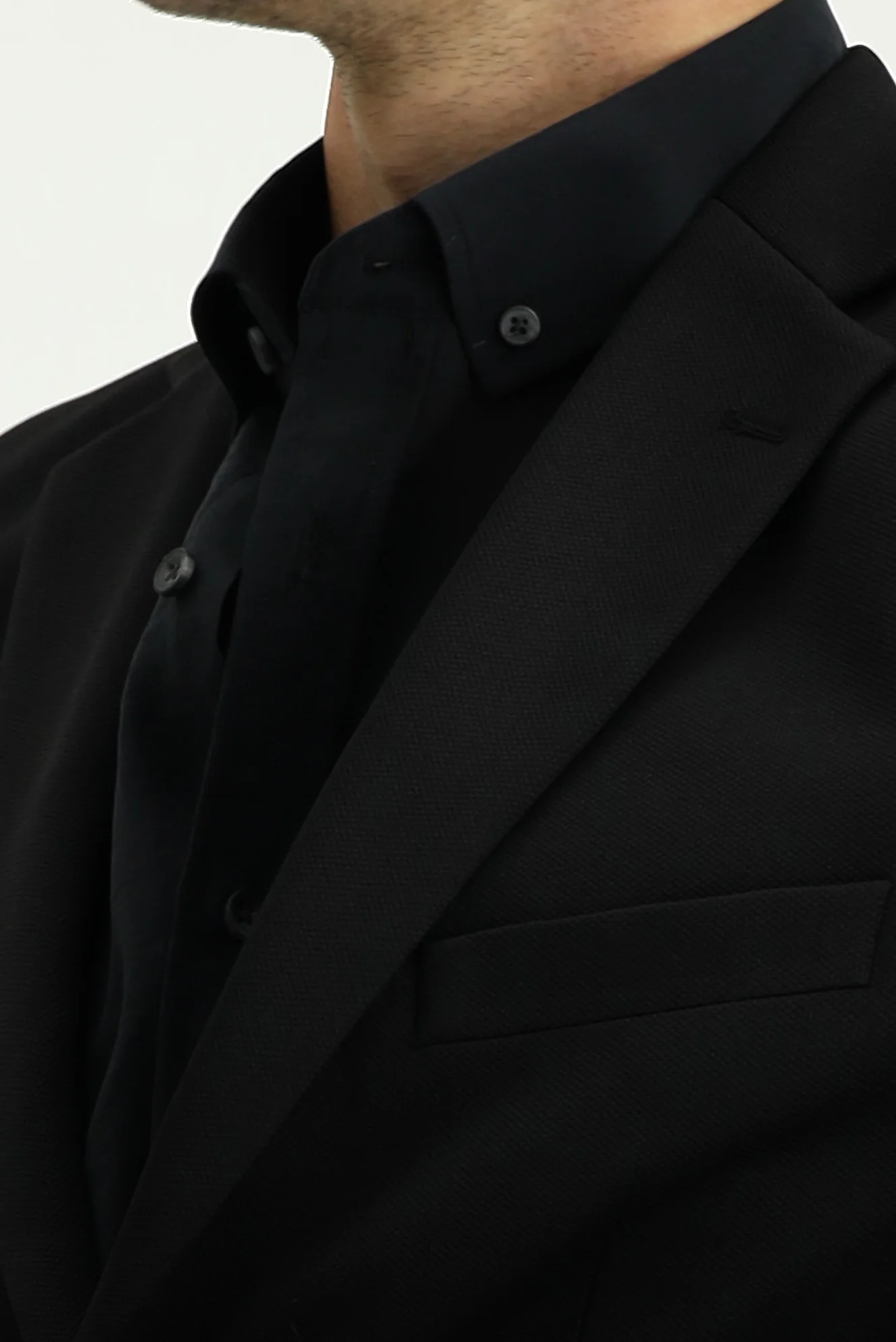 Siyah 7 Drop Super Slim Fit Ekstra Dar Kesim Mevsimlik Beli Lastikli İpli Takım Elbise - Image 6