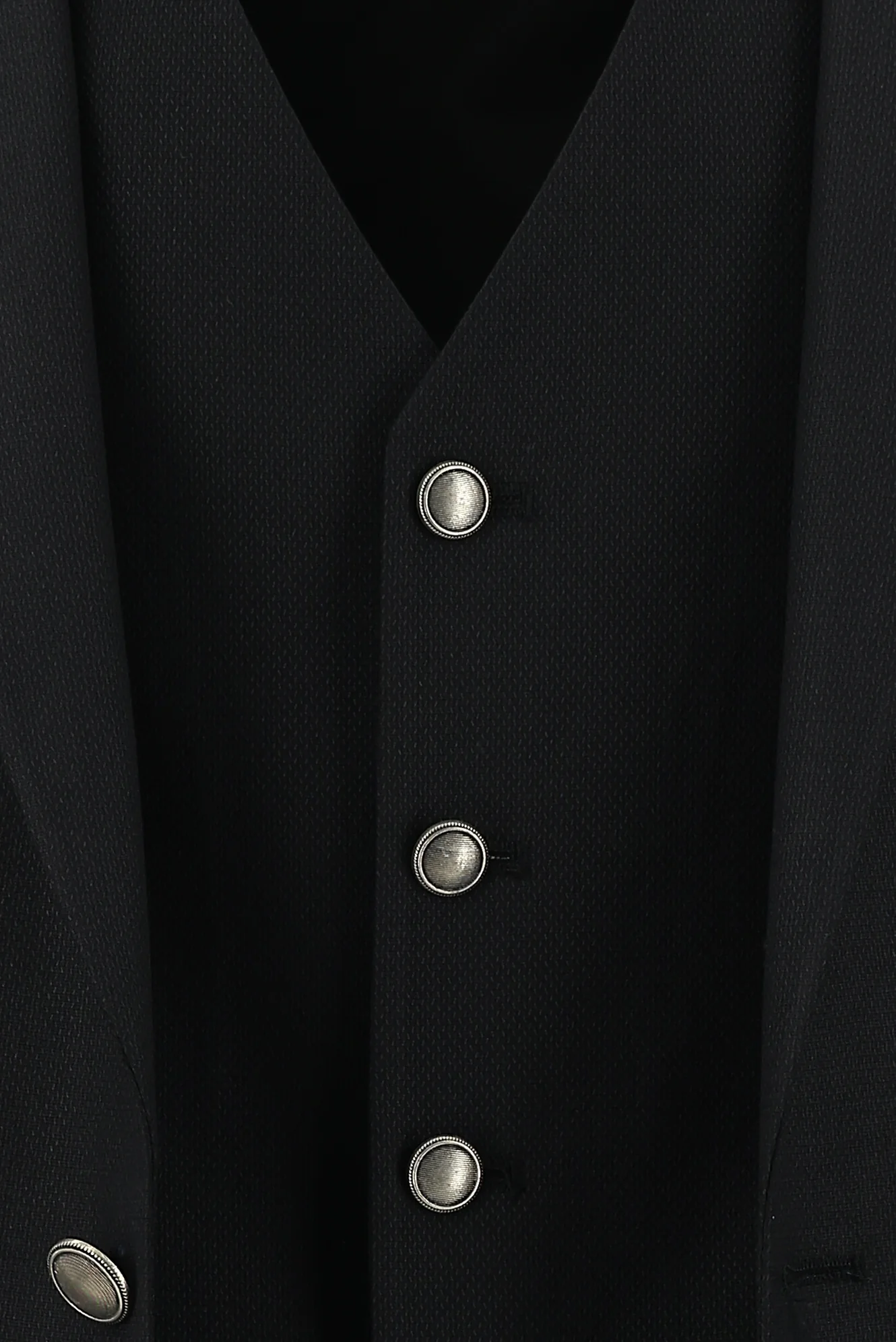 Siyah 7 Drop Super Slim Fit Eksra Dar Kesim Desenli Yelekli Takım Elbise - Image 6