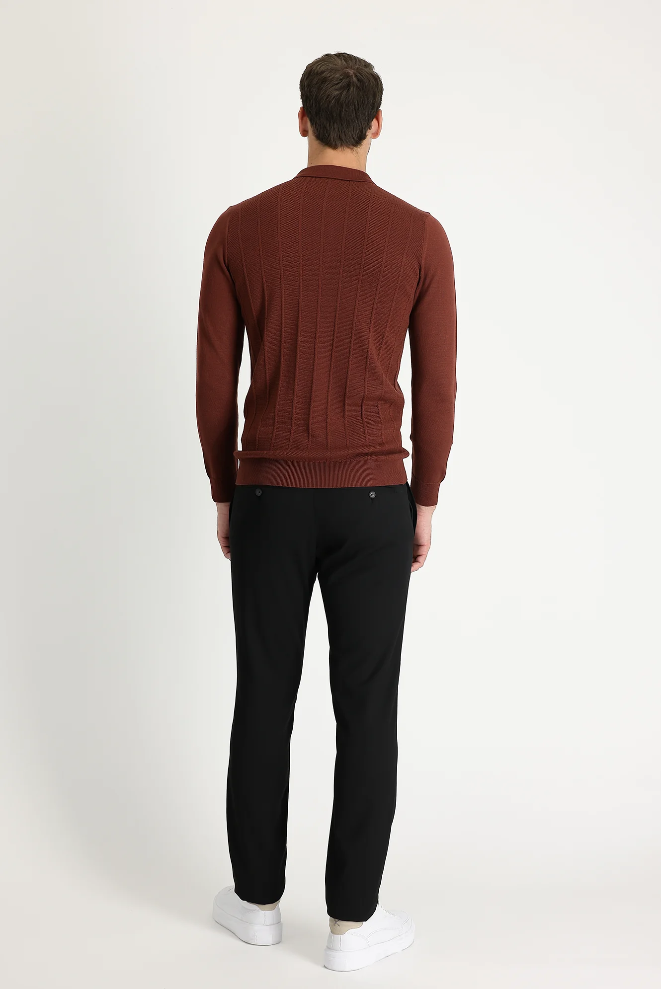 Siyah Super Slim Fit Ekstra Dar Kesim Klasik Kumaş Pantolon - Image 3