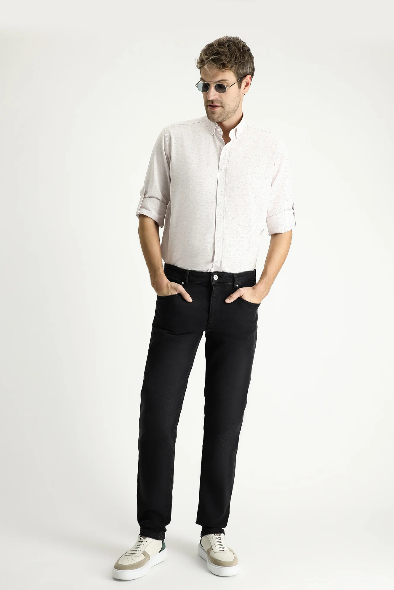 Siyah Super Slim Fit Eksra Dar Kesim Likralı Denim Pantolon - Image 2