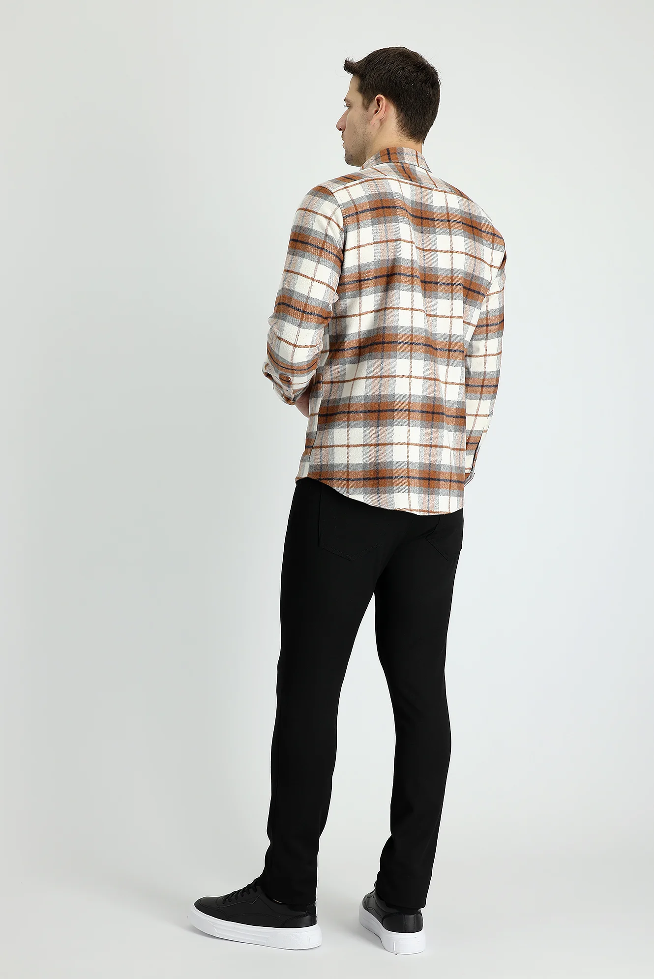 Siyah Super Slim Fit Eksra Dar Kesim Likralı Kanvas / Chino Pantolon - Image 3