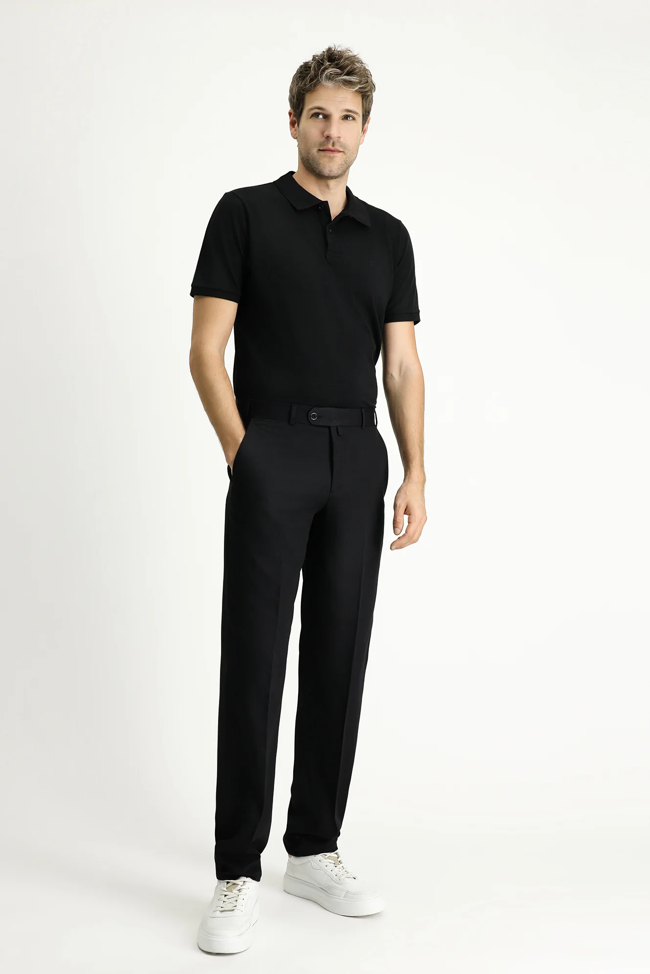 Siyah 7 Drop Super Slim Fit Eksra Dar Kesim Likralı Klasik Kumaş Pantolon - Image 3