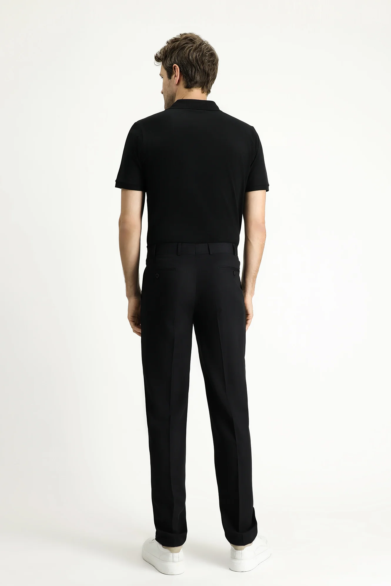 Siyah 7 Drop Super Slim Fit Eksra Dar Kesim Likralı Klasik Kumaş Pantolon - Image 4