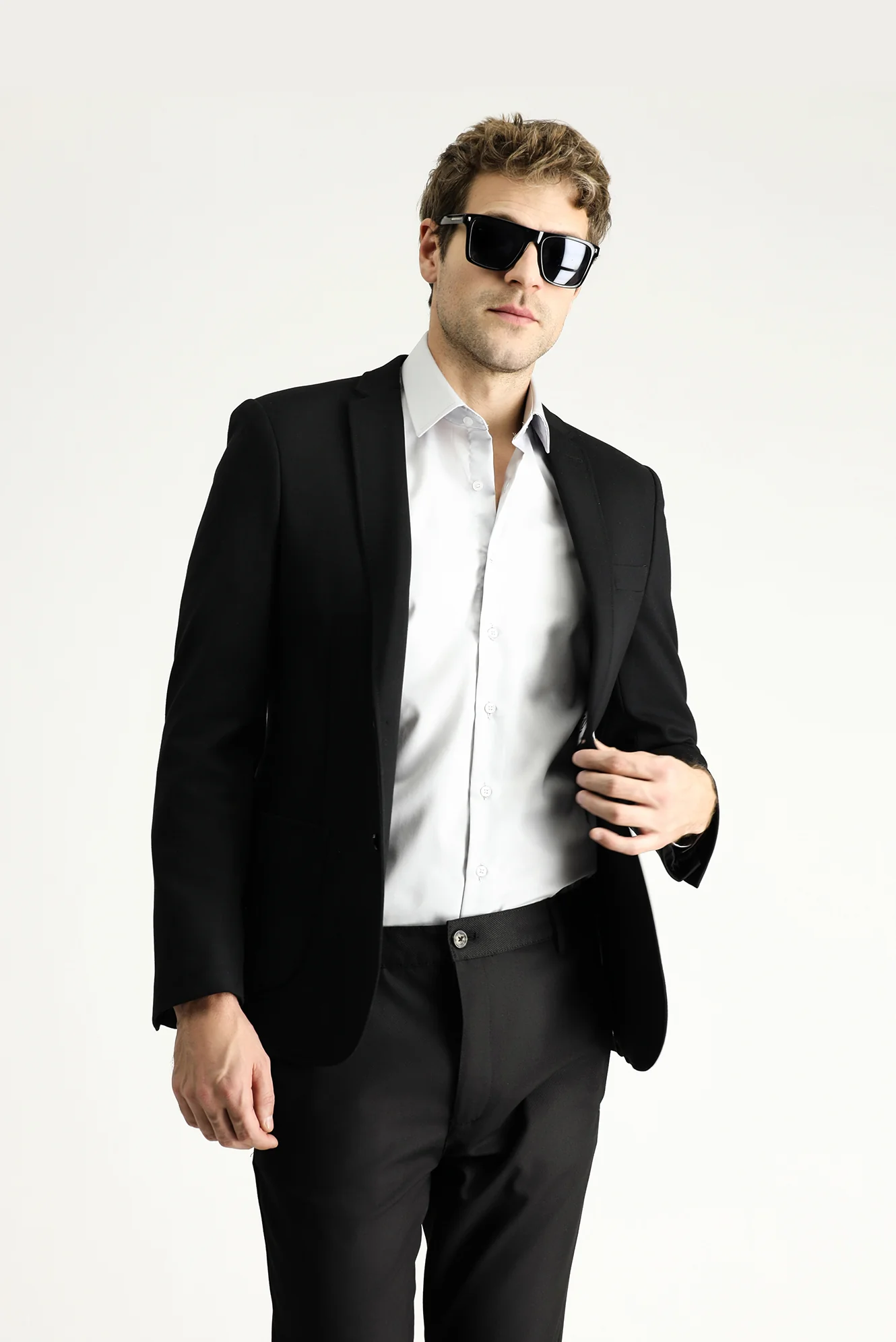 Siyah 7 Drop Super Slim Fit Eksra Dar Kesim Spor Örme Ceket - Image 2