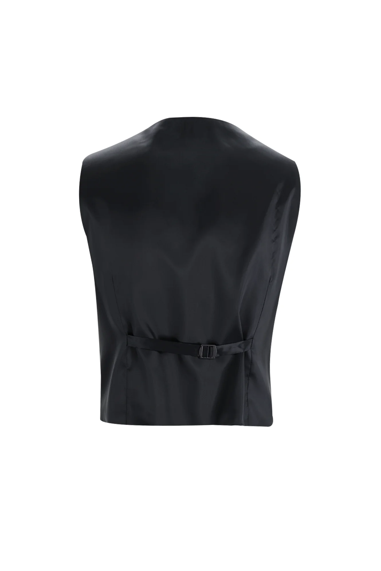 Siyah 7 Drop Super Slim Fit Eksra Dar Kesim Yelekli Takım Elbise - Image 5