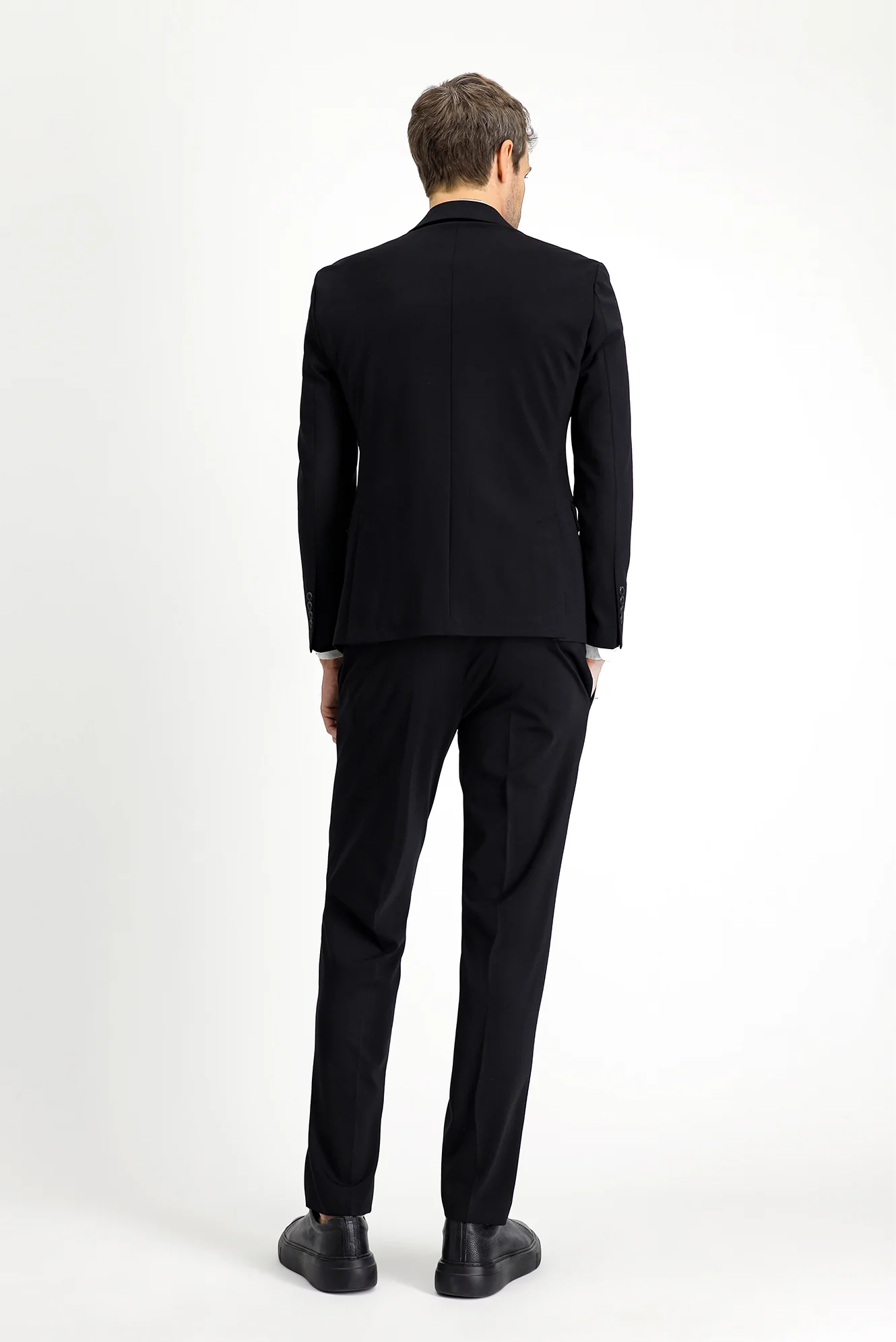 Siyah Techno-Line 7 Drop Slim Fit Dar Kesim Likralı Spor Örme Ceket - Image 4
