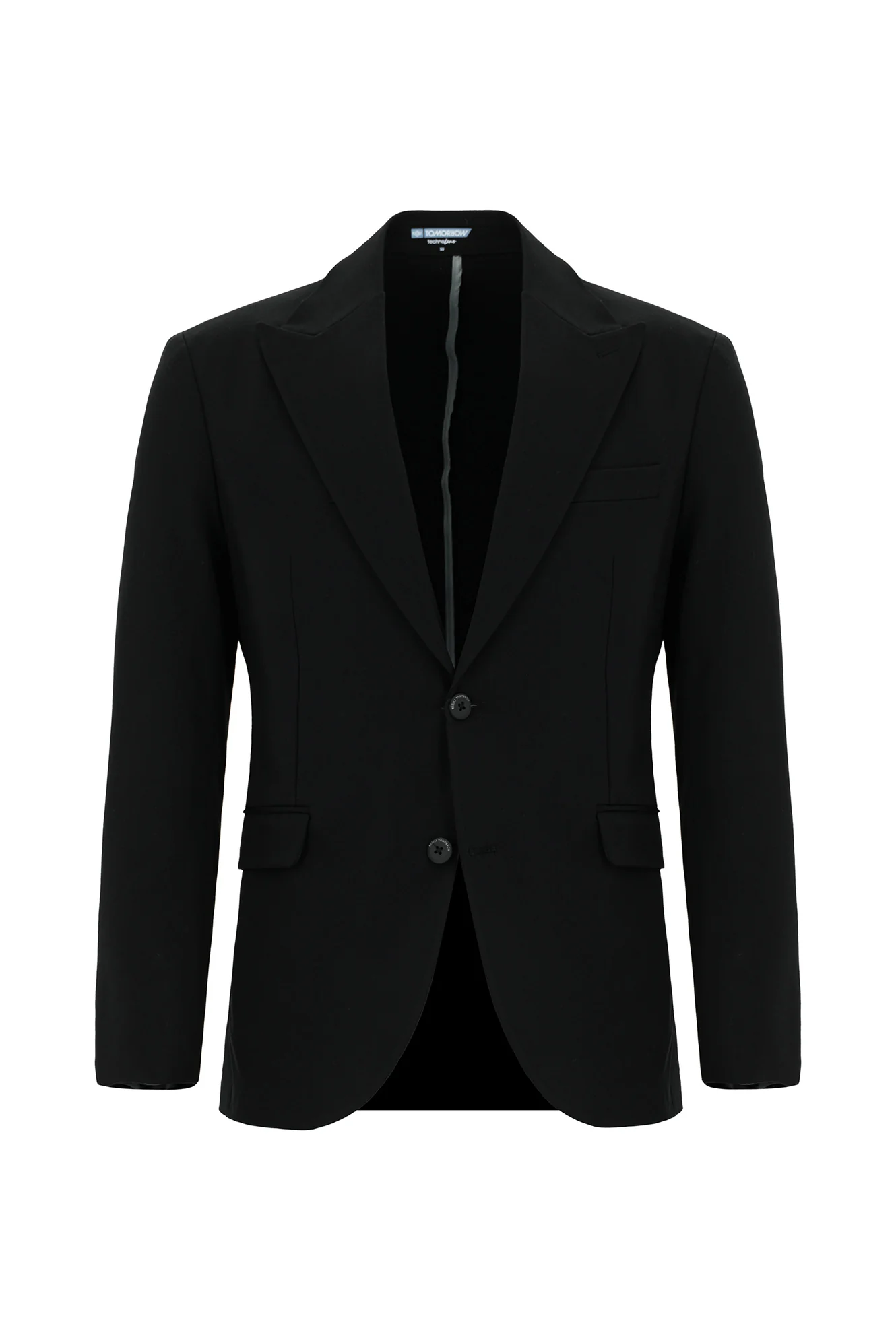 Siyah Techno-Line 7 Drop Slim Fit Dar Kesim Likralı Spor Örme Ceket - Image 7