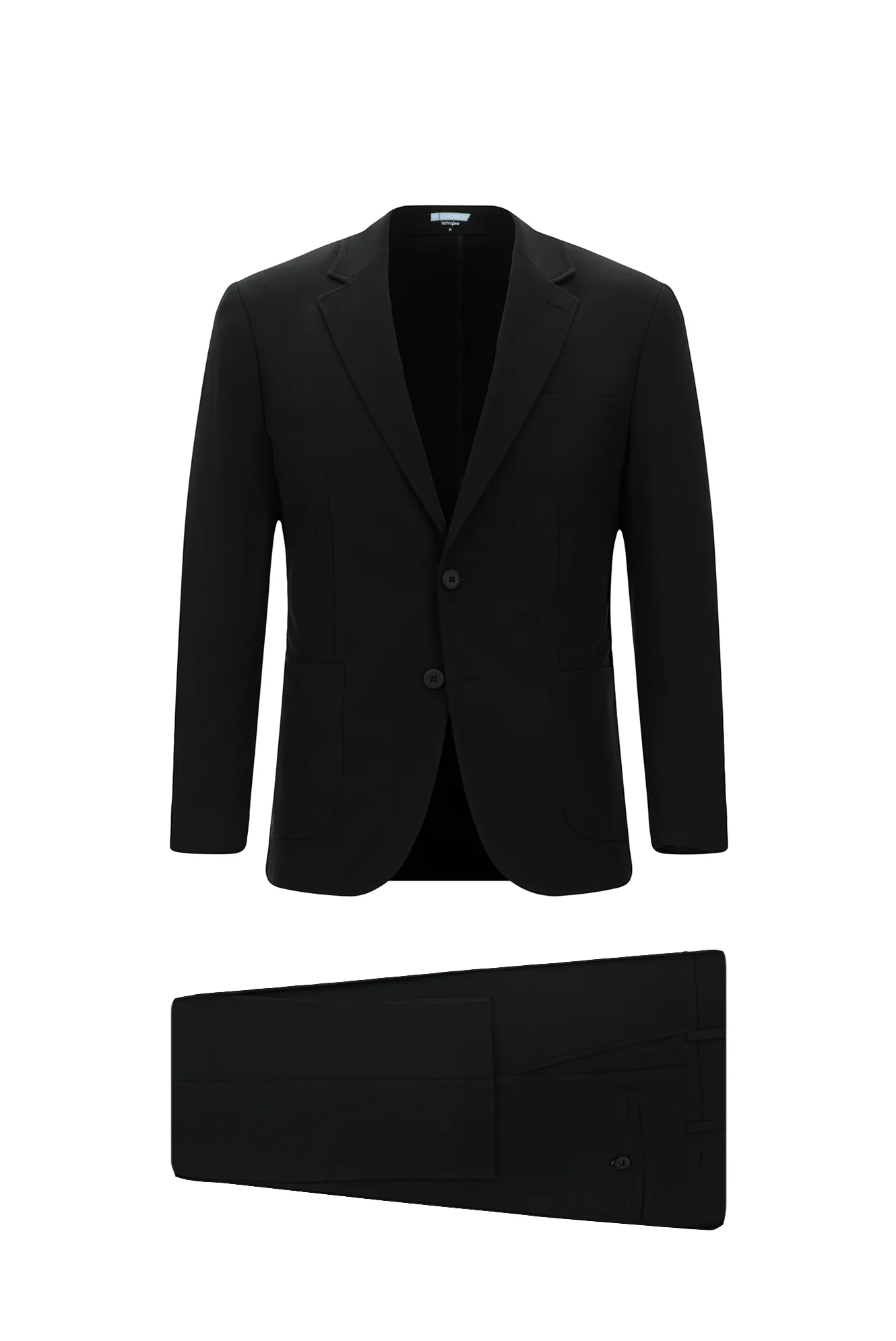 Siyah Techno-Line 7 Drop Slim Fit Dar Kesim Likralı Takım Elbise