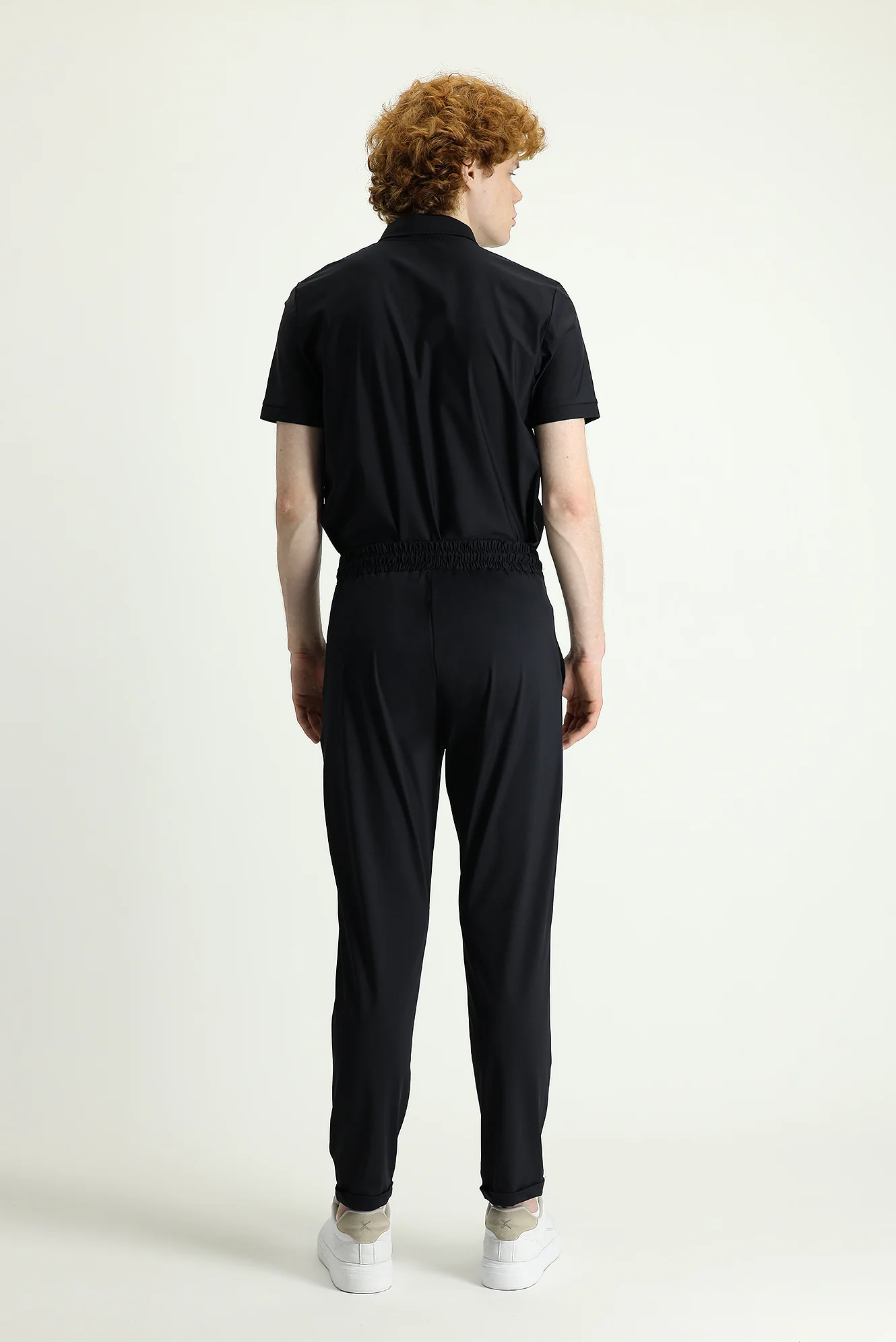 Siyah Techno-Line Slim Fit Dar Kesim Sweatpant / Eşofman Altı - Image 5