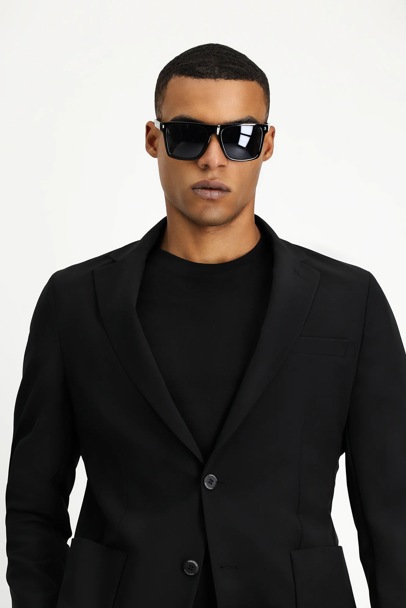 Siyah Techno-Line 7 Drop Super Slim Fit Eksra Dar Kesim Takım Elbise - Image 3