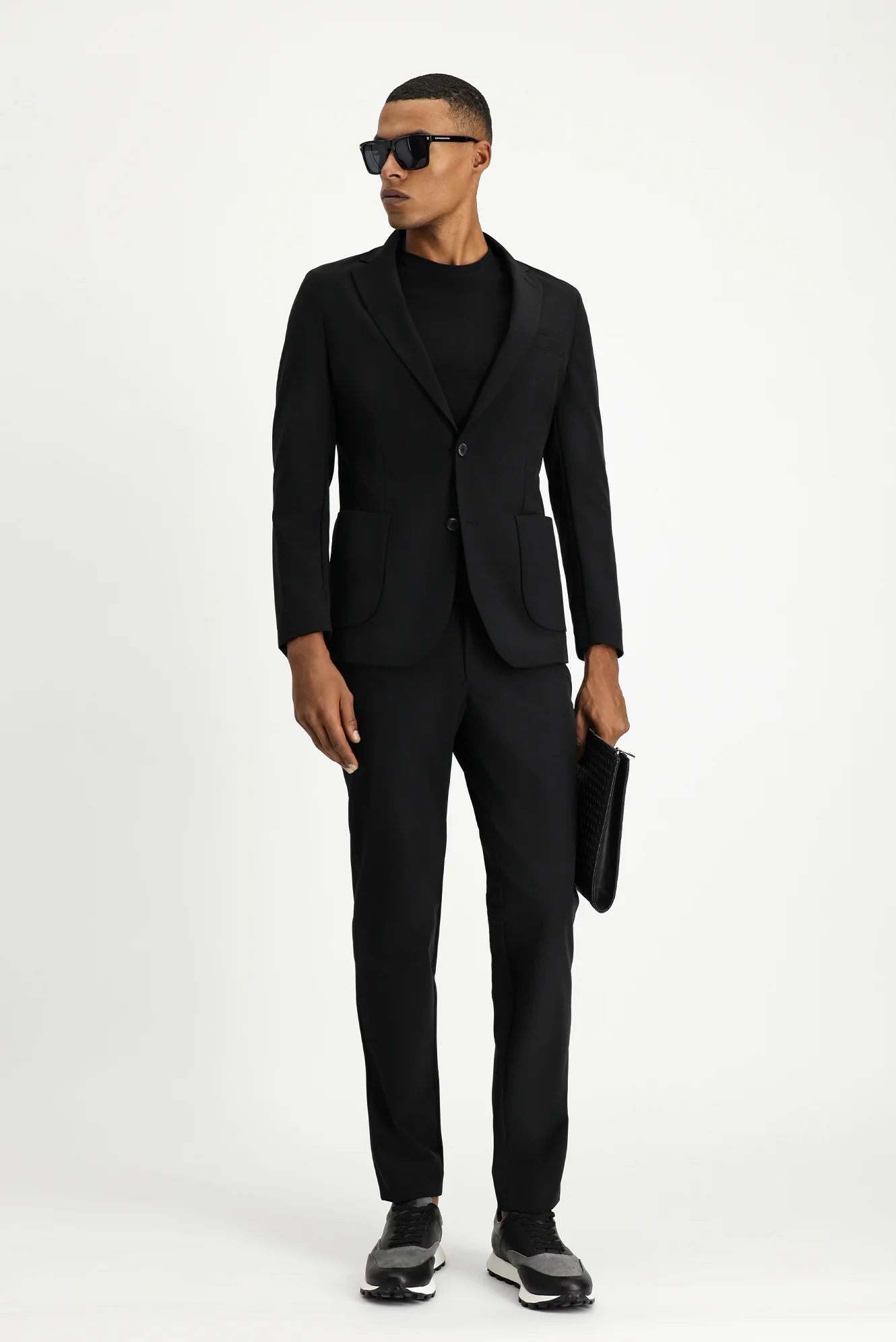 Siyah Techno-Line 7 Drop Super Slim Fit Eksra Dar Kesim Takım Elbise - Image 5
